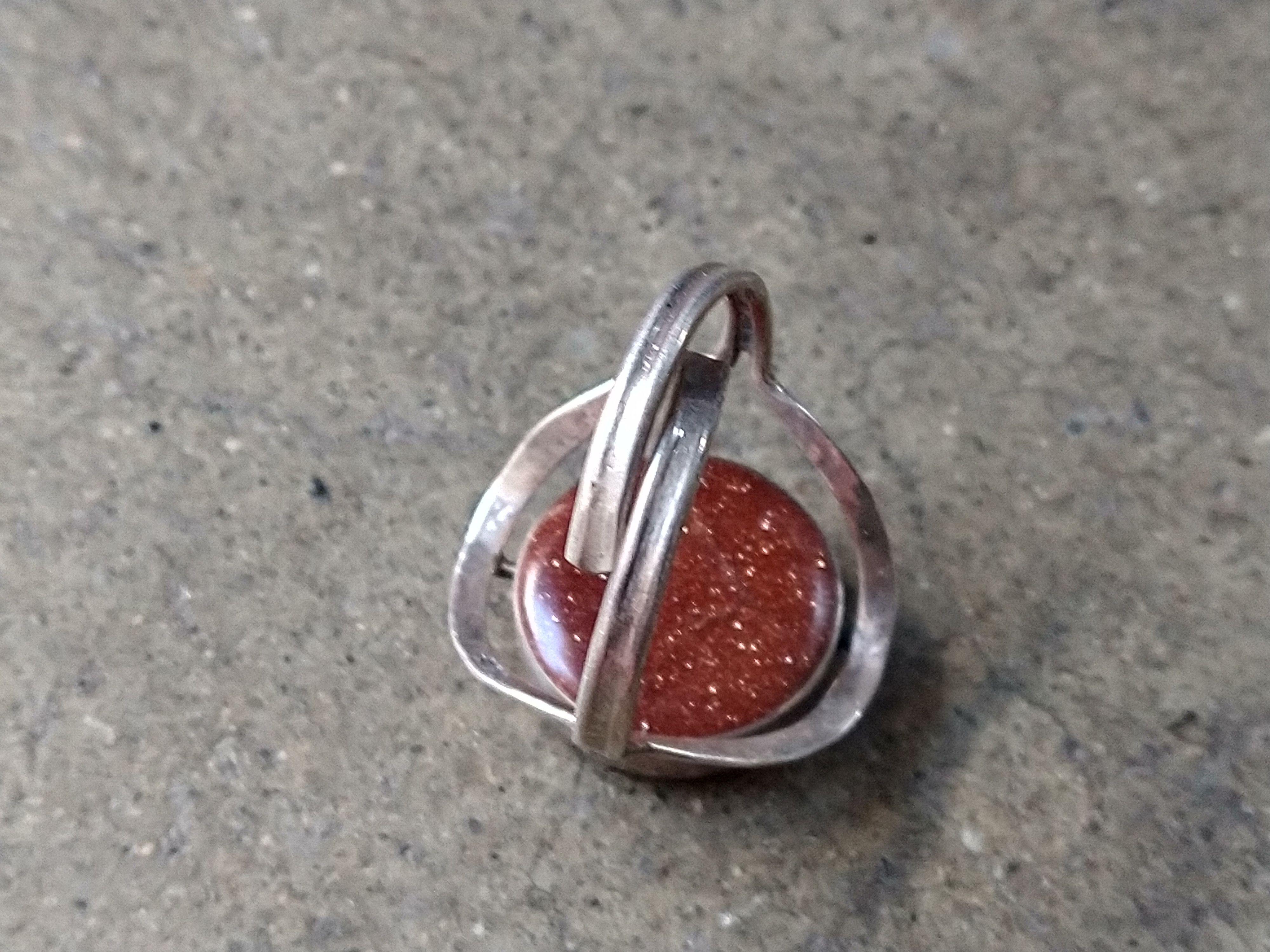 Jewelry × Vintage Vintage Sterling Silver Ring Size 9 Sunstone Modern Size ONE SIZE - 13 Thumbnail