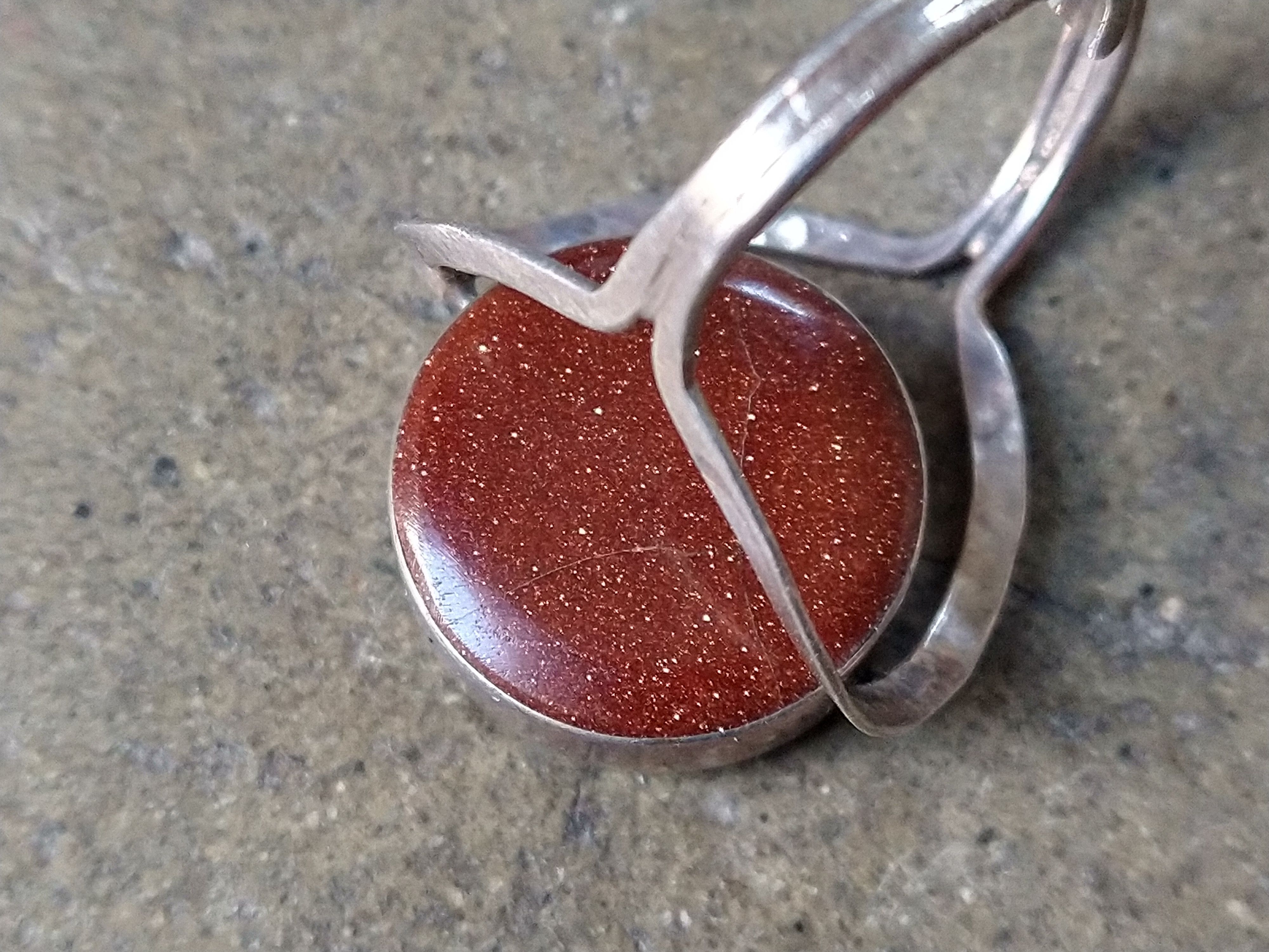 Jewelry × Vintage Vintage Sterling Silver Ring Size 9 Sunstone Modern Size ONE SIZE - 11 Thumbnail