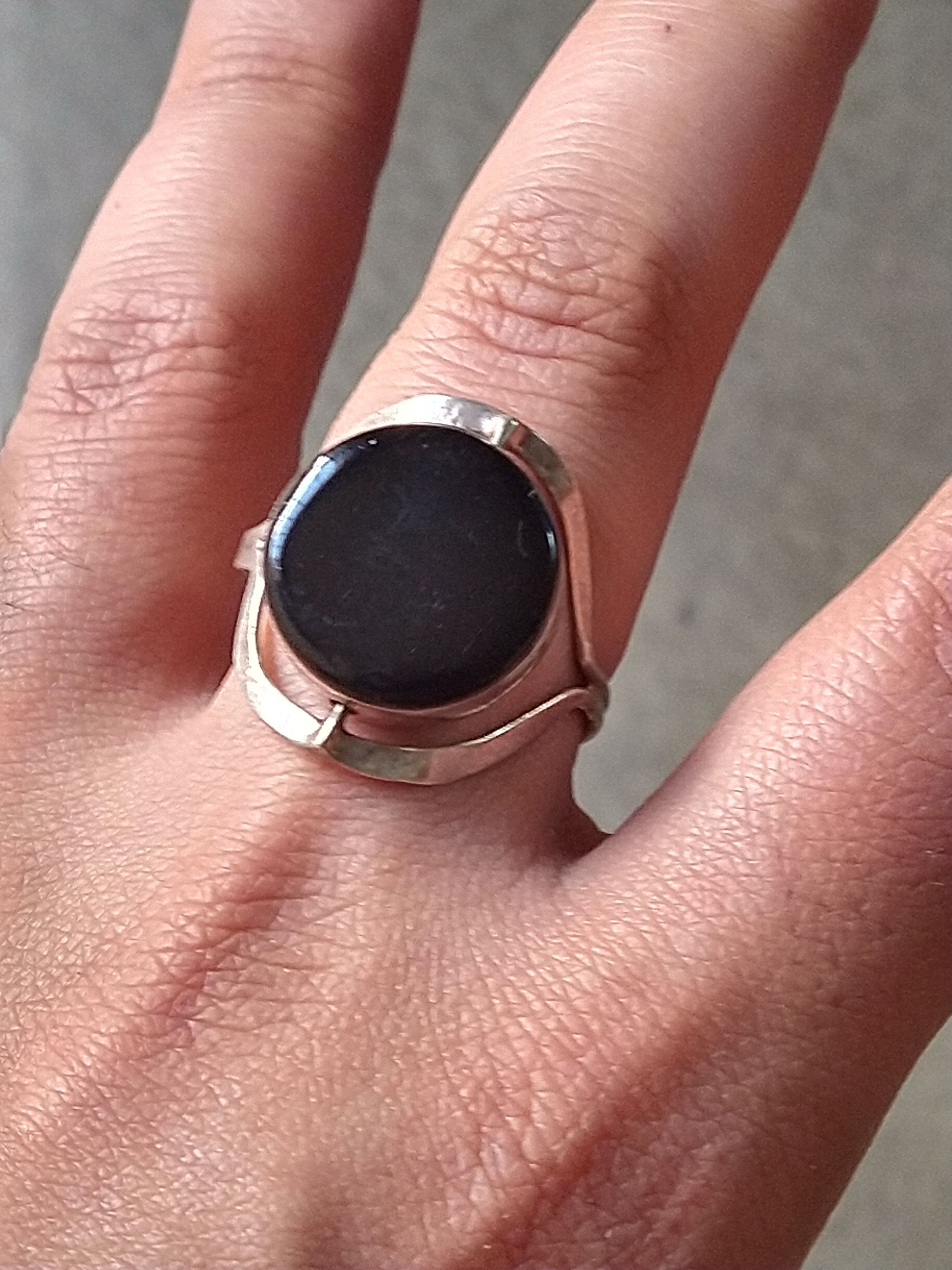 Jewelry × Vintage Vintage Sterling Silver Ring Size 9 Sunstone Modern Size ONE SIZE - 14 Thumbnail