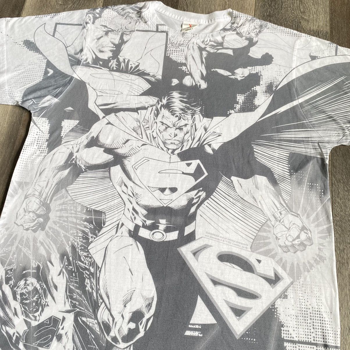 DC Comics Vintage Superman All Over Print Retro Logo Vision AOP Tee Size US XL / EU 56 / 4 - 2 Thumbnail