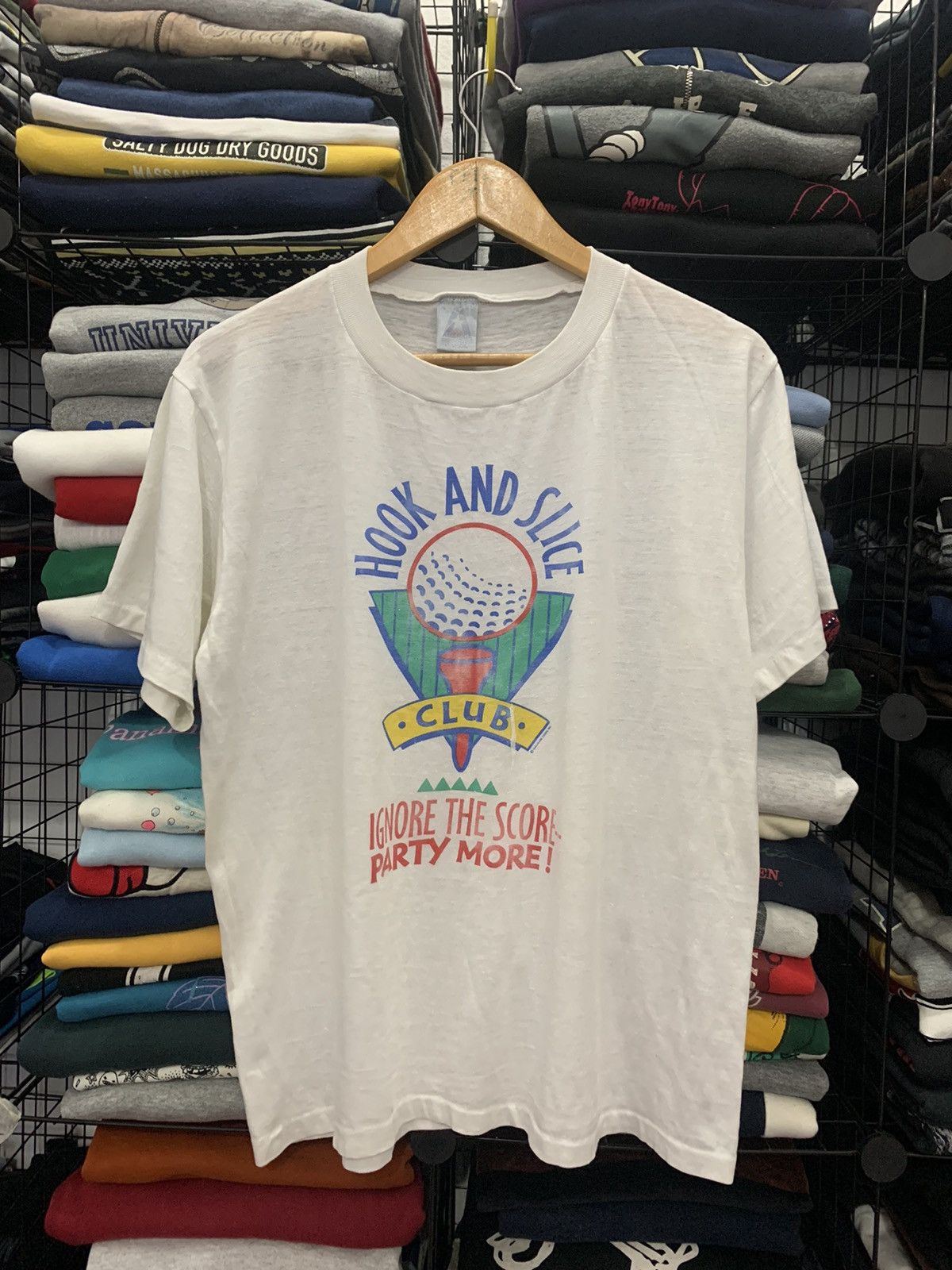 Vintage VINTAGE 80’s HOOK & SLICE GOLF CLUB T-SHIRT Size US XL / EU 56 / 4 - 1 Thumbnail