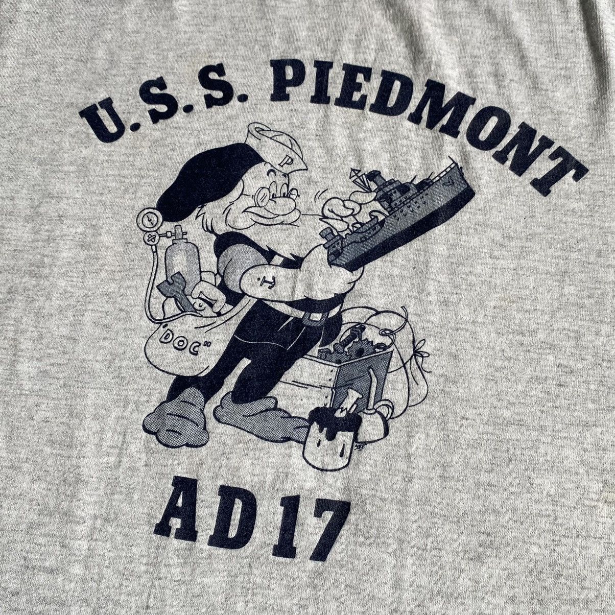 Disney × Vintage Rare Vintage 90s USS Piedmont AD-17 Doc Snow White Navy Tee Size US XL / EU 56 / 4 - 3 Thumbnail