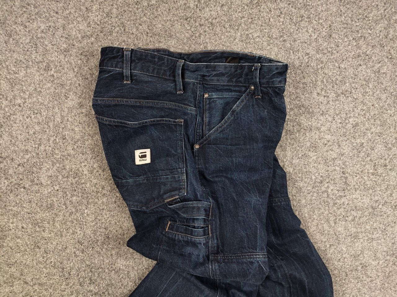 G-Star Vintage G Star Raw Faeroes Faded Dark Denim Pocket Jeans Size US 34 / EU 50 - 2 Thumbnail