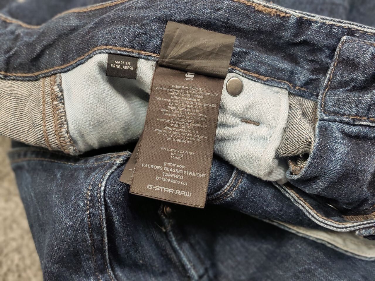 G-Star Vintage G Star Raw Faeroes Faded Dark Denim Pocket Jeans Size US 34 / EU 50 - 11 Thumbnail