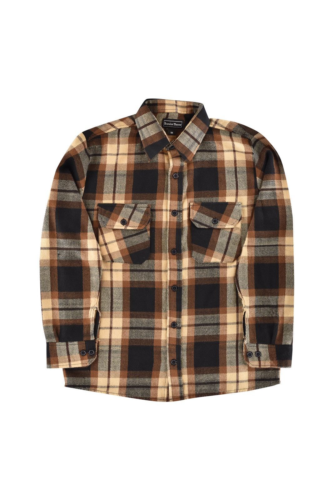 Vintage Basic Flannel Shirt Mocha Size US L / EU 52-54 / 3 - 4 Thumbnail