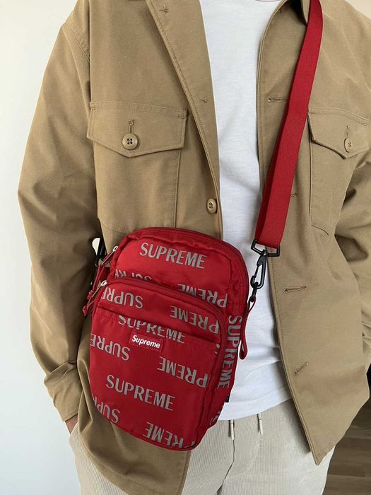 Supreme 3M Reflective Repeat Backpack Red