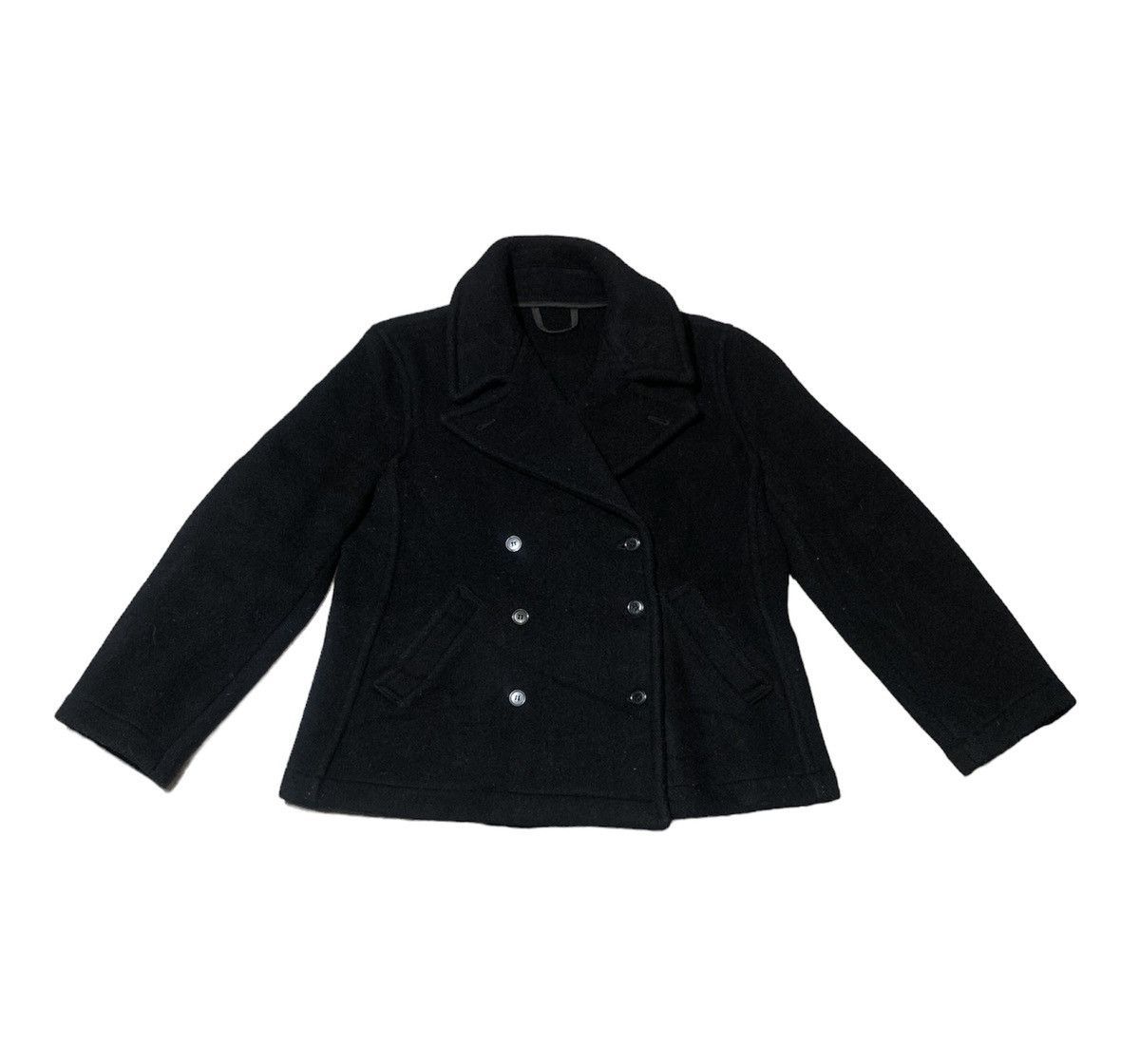 image of Archival Clothing x Margaret Howell Vintage Margaret Howell Wool Pea Coat Jacket in Black (Size Med