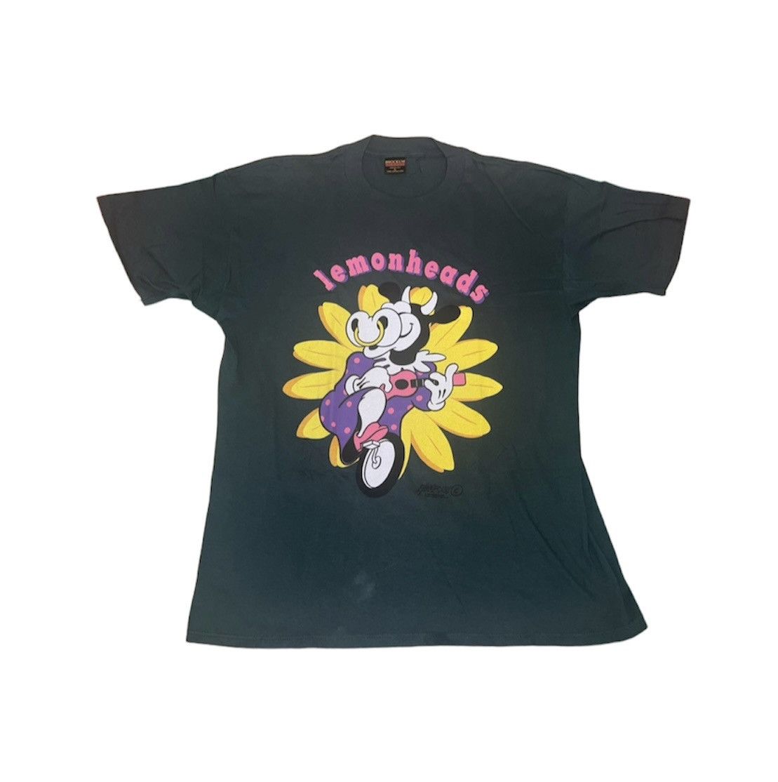 Image of Band Tees x Made In USA Lemonheads Vintage Shirt XL Brockum Made Usa Cow Flower in Green, Men's