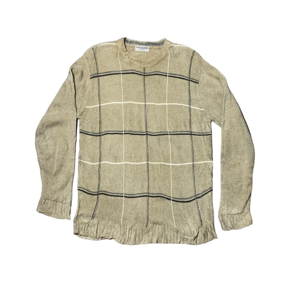 image of Aran Isles Knitwear x Avant Garde Vintage Madison Walker Chekered Knitwear (Size Large)