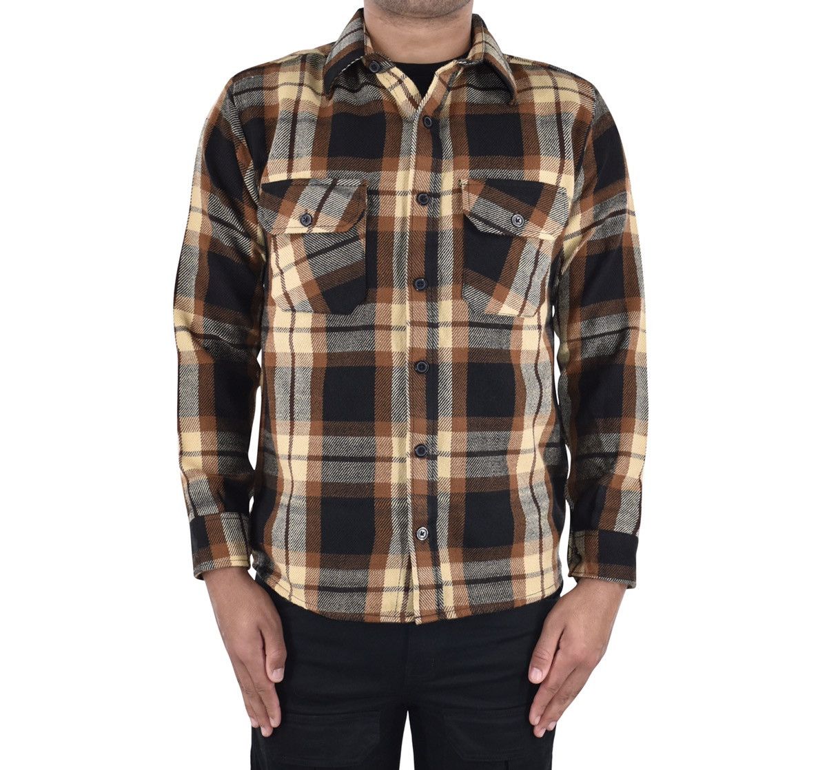 Vintage Basic Flannel Shirt Mocha Size US S / EU 44-46 / 1 - 1 Thumbnail