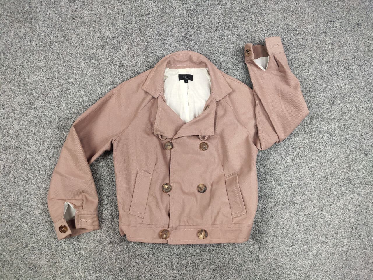 A.P.C. A.P.C. Paris Womens Double Breasted Cotton Short Coat Jacket Size S / US 4 / IT 40 - 1 Thumbnail