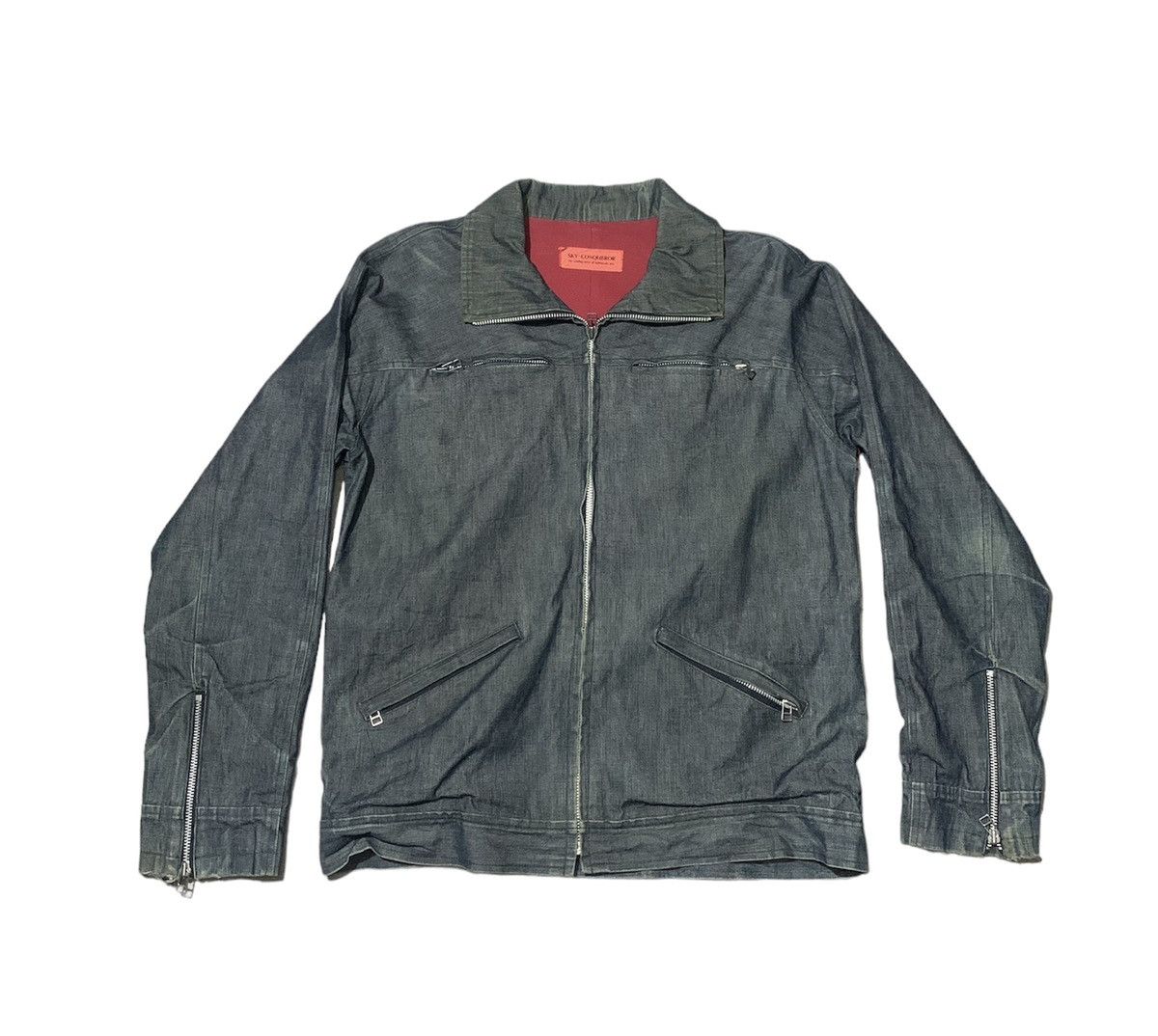 Japanese Brand Vintage 80s Japanese Brand Sky Conqueror Denim Jacket Size US M / EU 48-50 / 2 - 1 Thumbnail