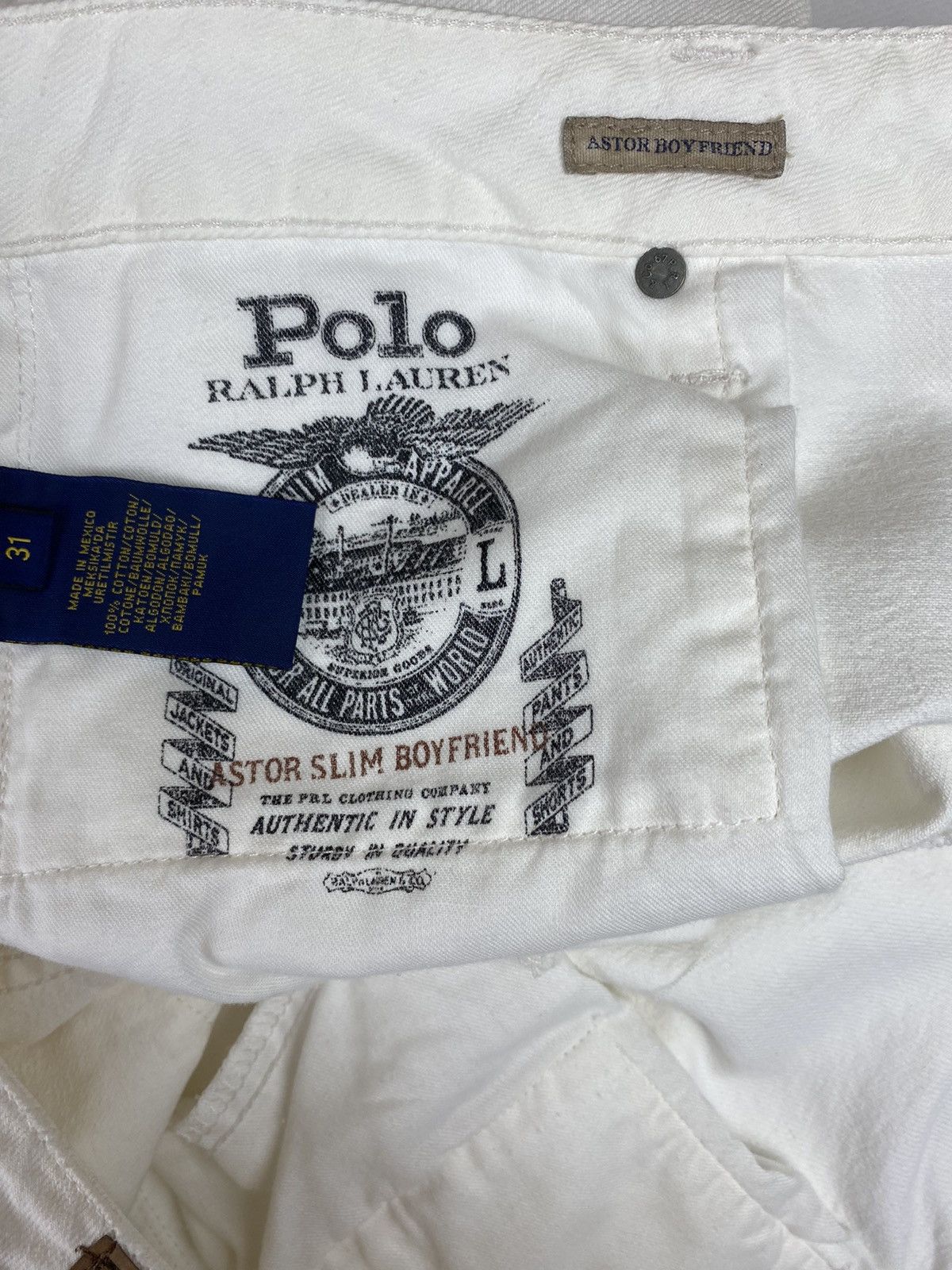 Polo Ralph Lauren × Ralph Lauren × Vintage Mens Polo Ralph Lauren White Denim Jeans Pants Size W31 Size US 31 - 12 Thumbnail