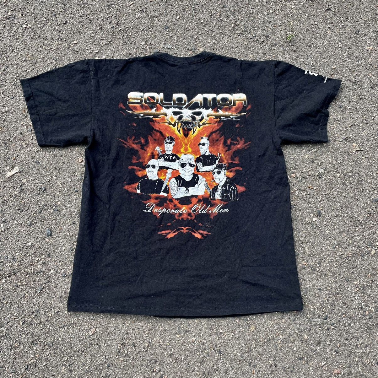 Vintage Vintage Y2K Soldator Metallic Graphic Tee Streetwear Baggy L Size US L / EU 52-54 / 3 - 6 Thumbnail