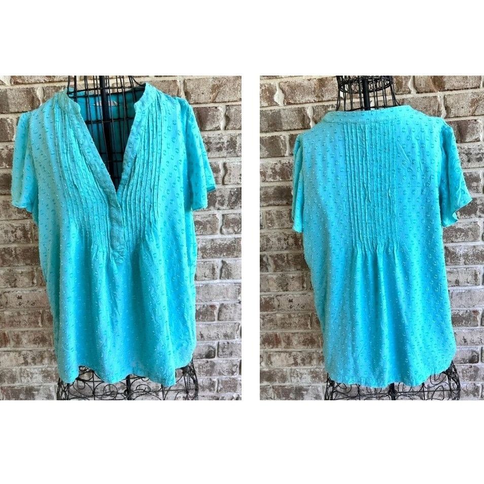 Soft Surroundings Offshore Top Petite Medium Aquamarin