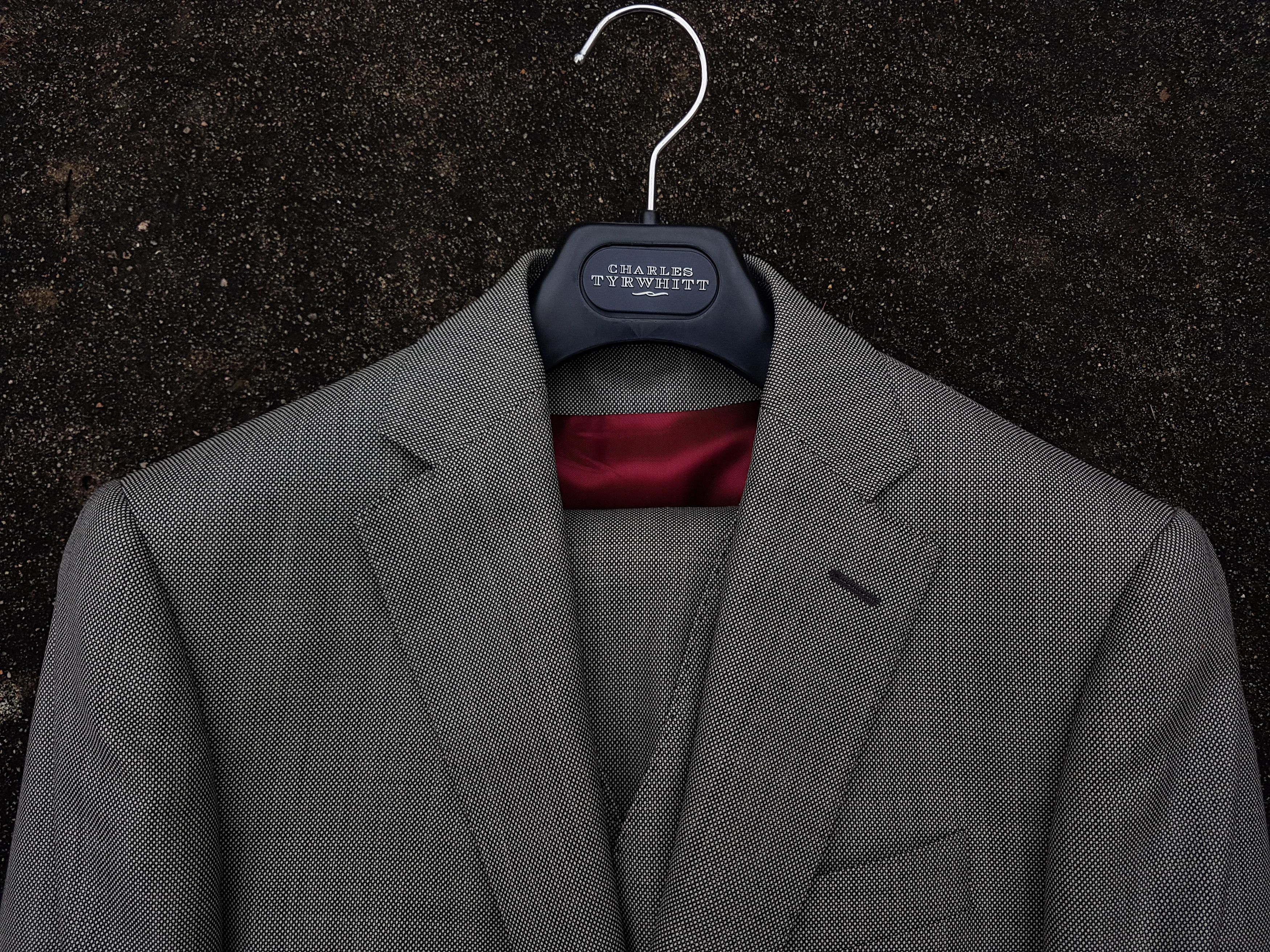 Grey Half Canvas slim fit 3-piece suit (Retail 600$)