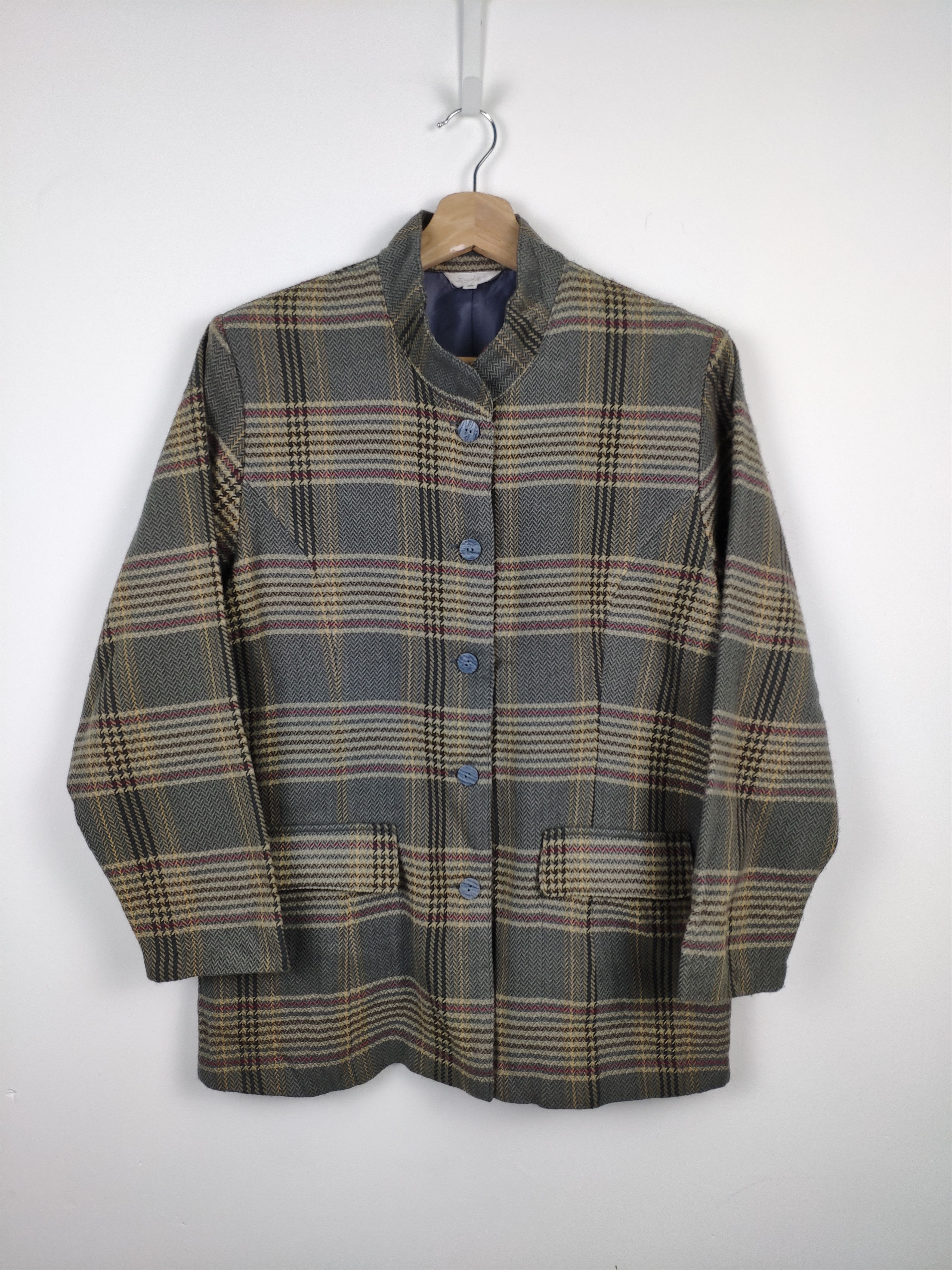 image of Steal Vintage Chore Jacket Checkered Button Up, Men's (Size Medium)