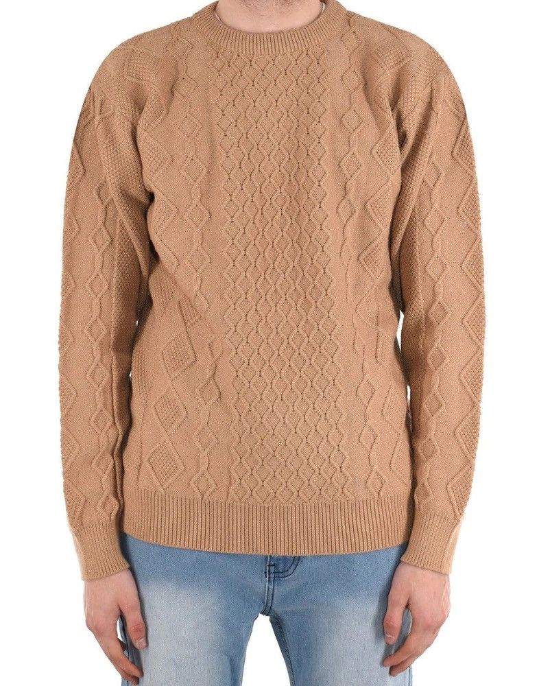 Vintage Cable Knit Sweater Brown Size US M / EU 48-50 / 2 - 1 Thumbnail