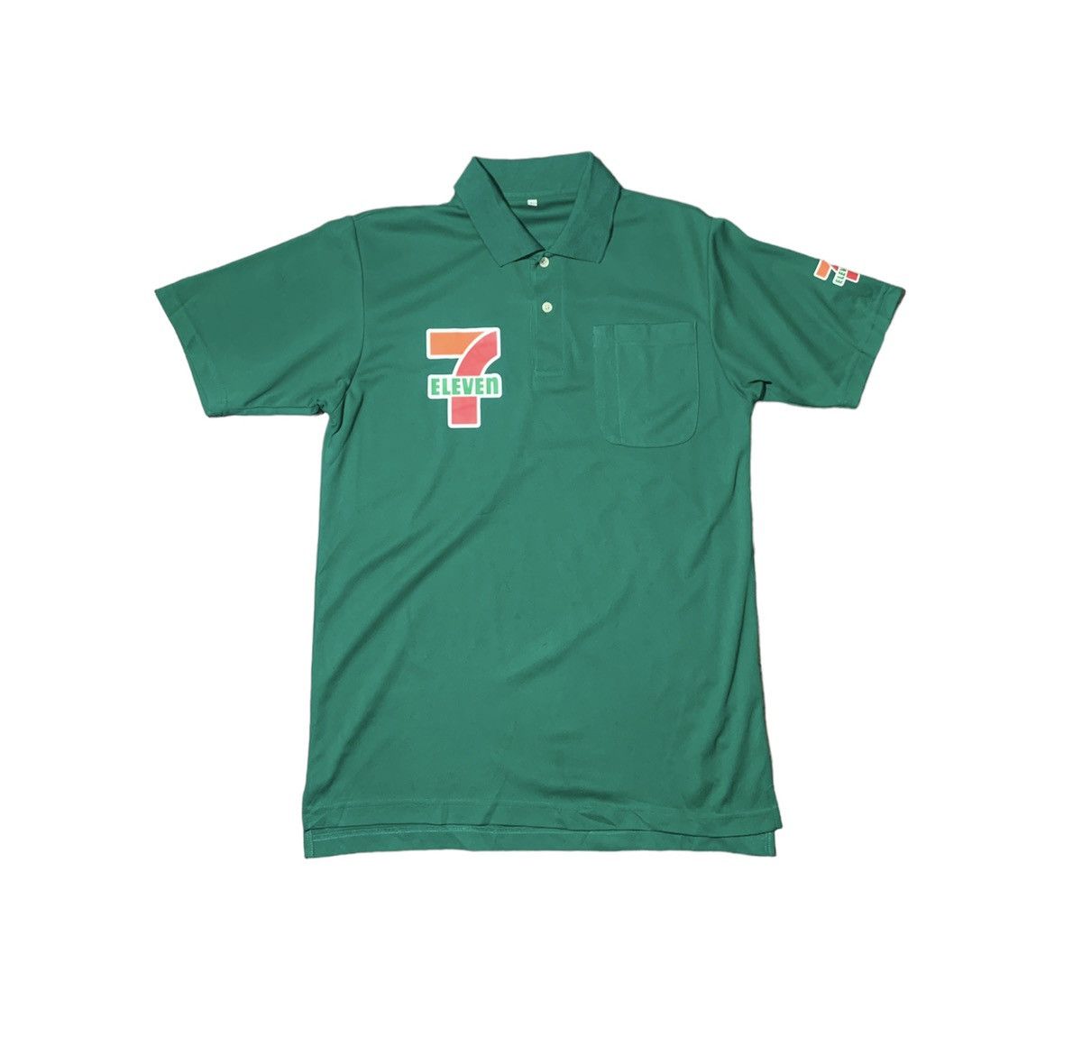 image of Vintage 90's 7 Eleven Workwear Uniform Shirt in Green, Men's (Size Large)