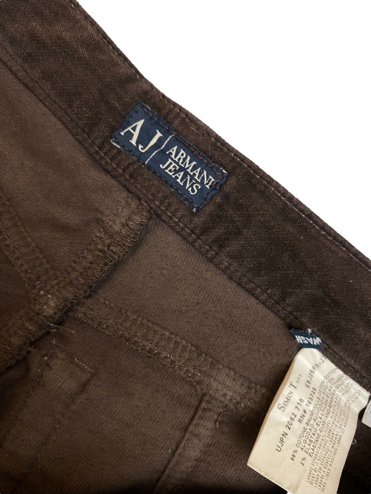 Emporio Armani × Vintage Women’s Pants Emporio Armani Jeans Velvet Size 27 Size 27" / US 4 / IT 40 - 8 Thumbnail