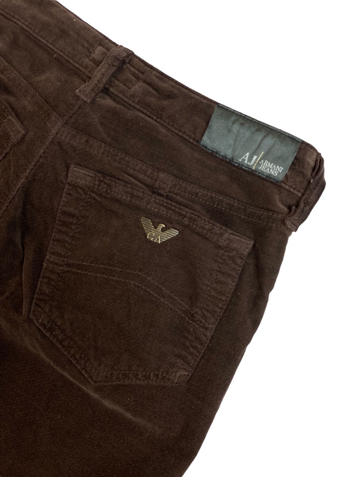 Emporio Armani × Vintage Women’s Pants Emporio Armani Jeans Velvet Size 27 Size 27" / US 4 / IT 40 - 2 Thumbnail