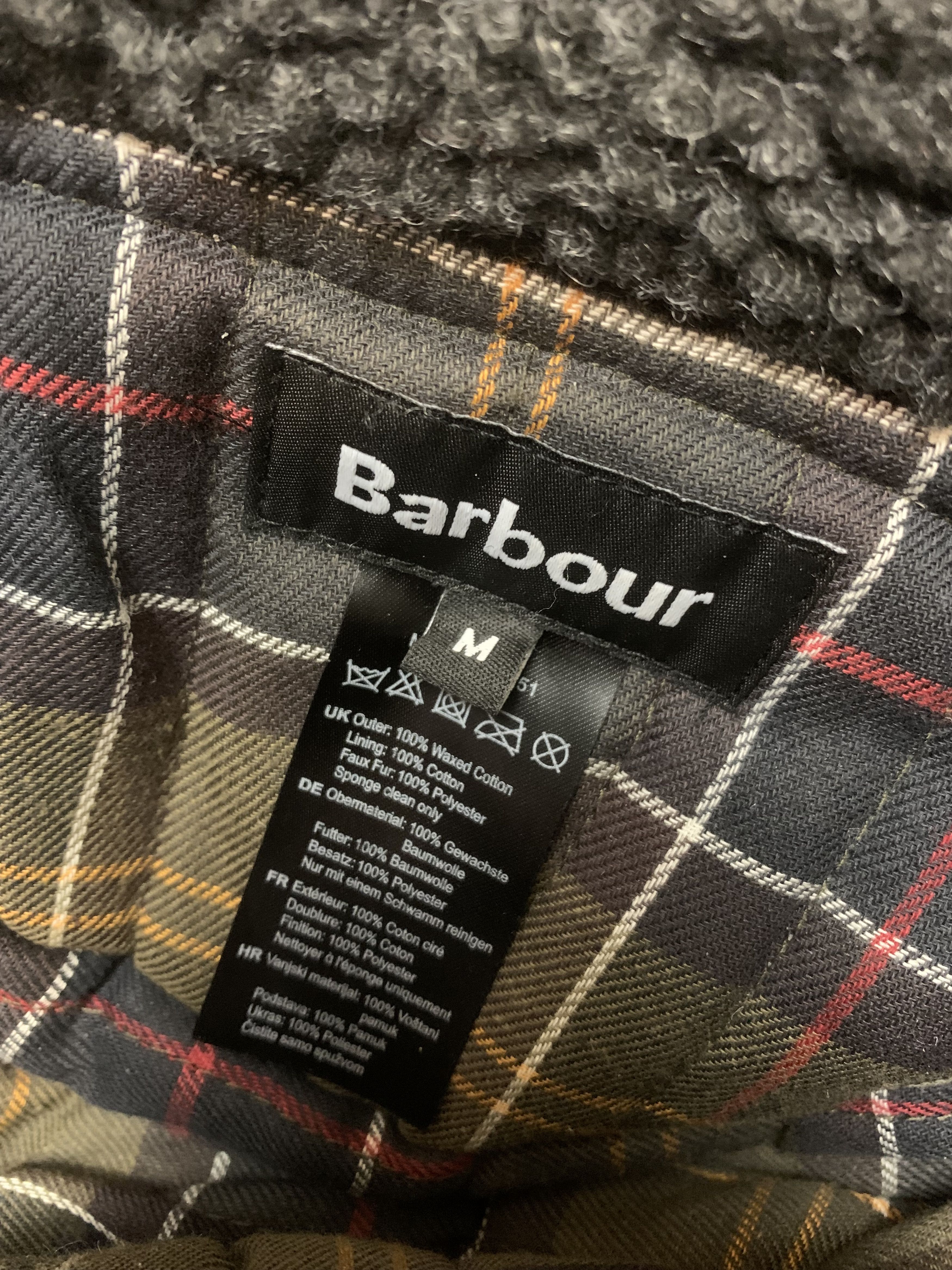Barbour × Vintage Barbour Fleece Lined Trapper Waxed Hat Black Size ONE SIZE - 4 Thumbnail