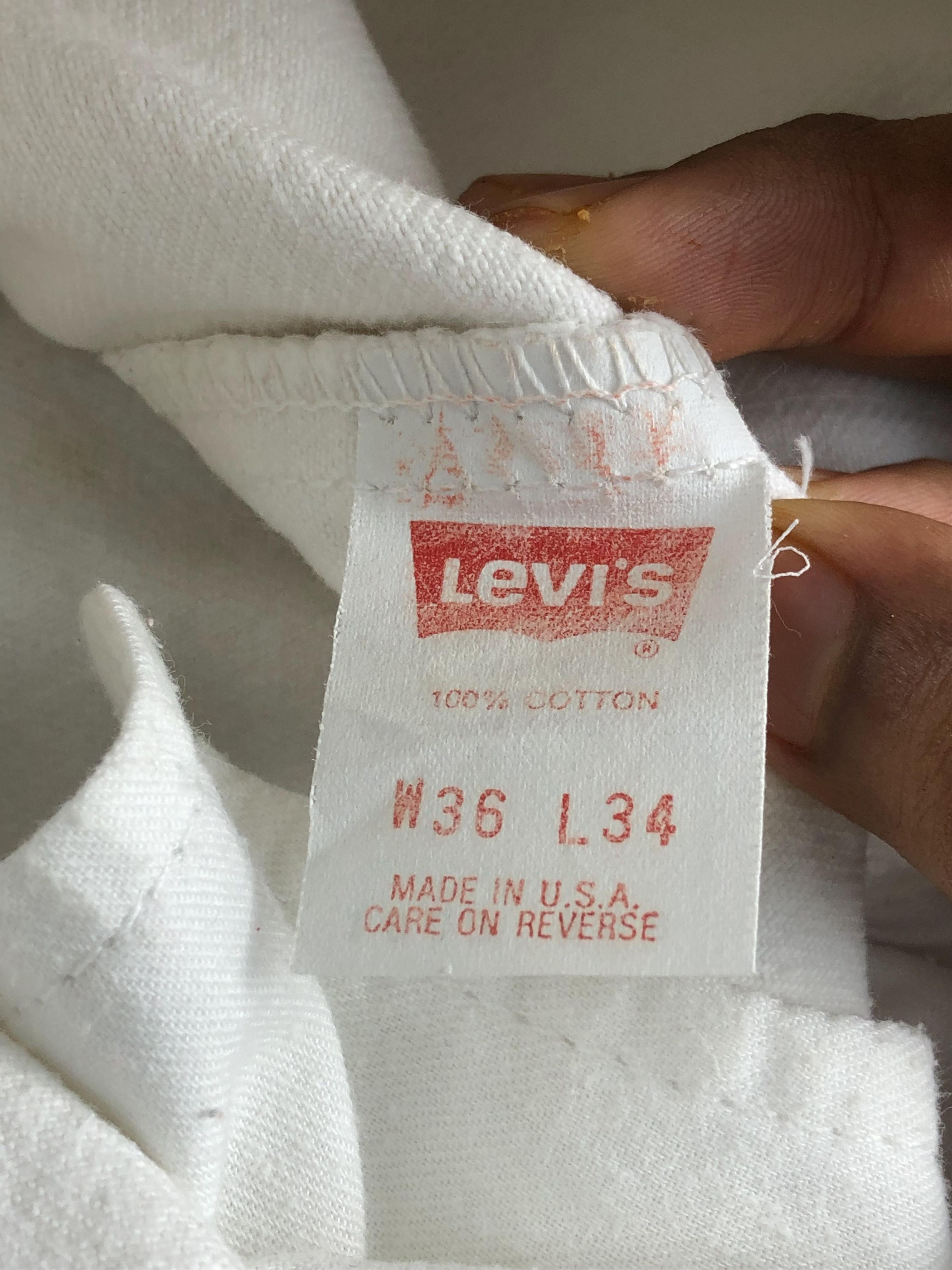 Levi's Vintage 90s Levis 550 Dirty White Colour Jeans DP2389 Size US 36 / EU 52 - 6 Thumbnail