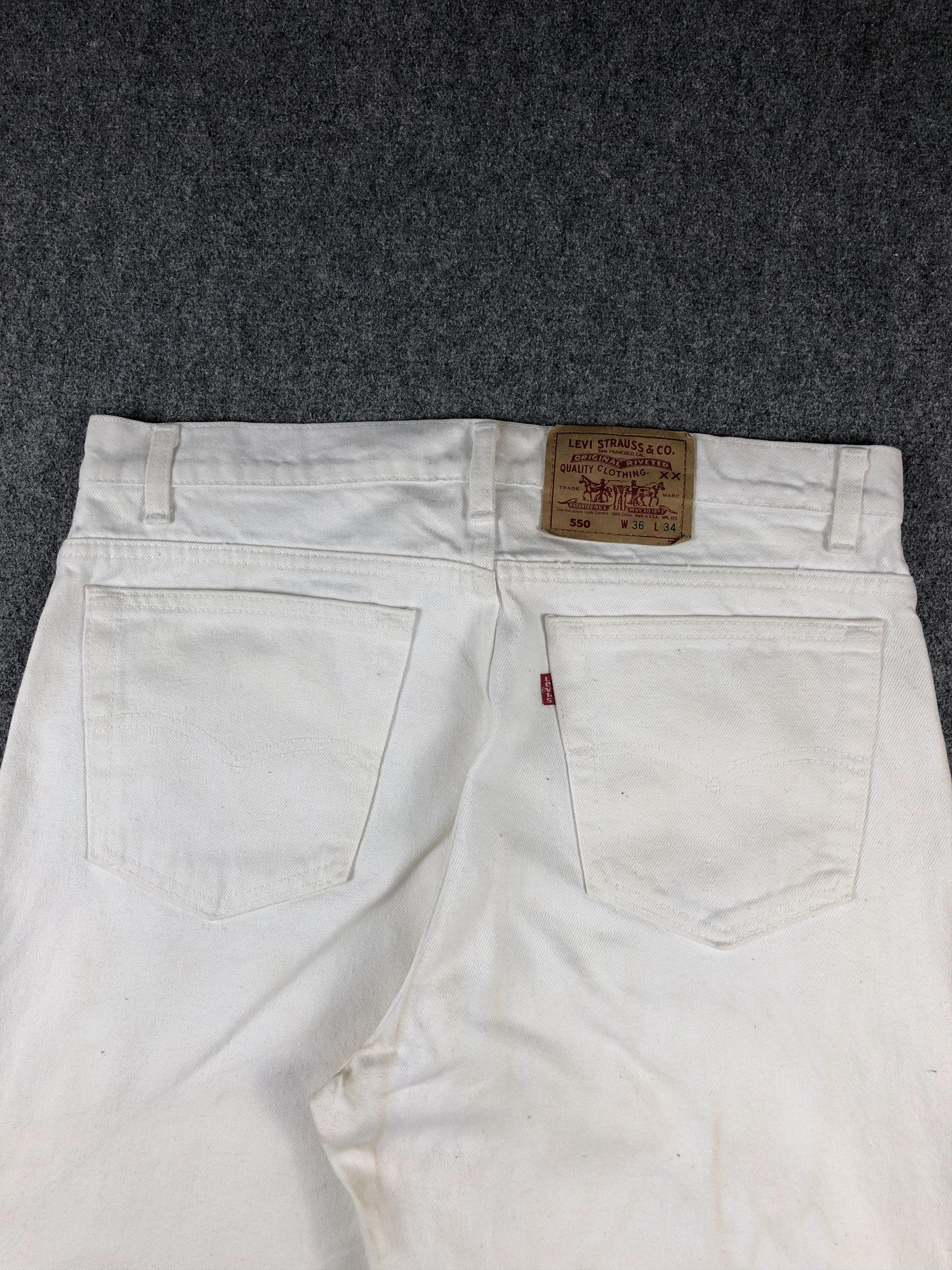 Levi's Vintage 90s Levis 550 Dirty White Colour Jeans DP2389 Size US 36 / EU 52 - 4 Thumbnail