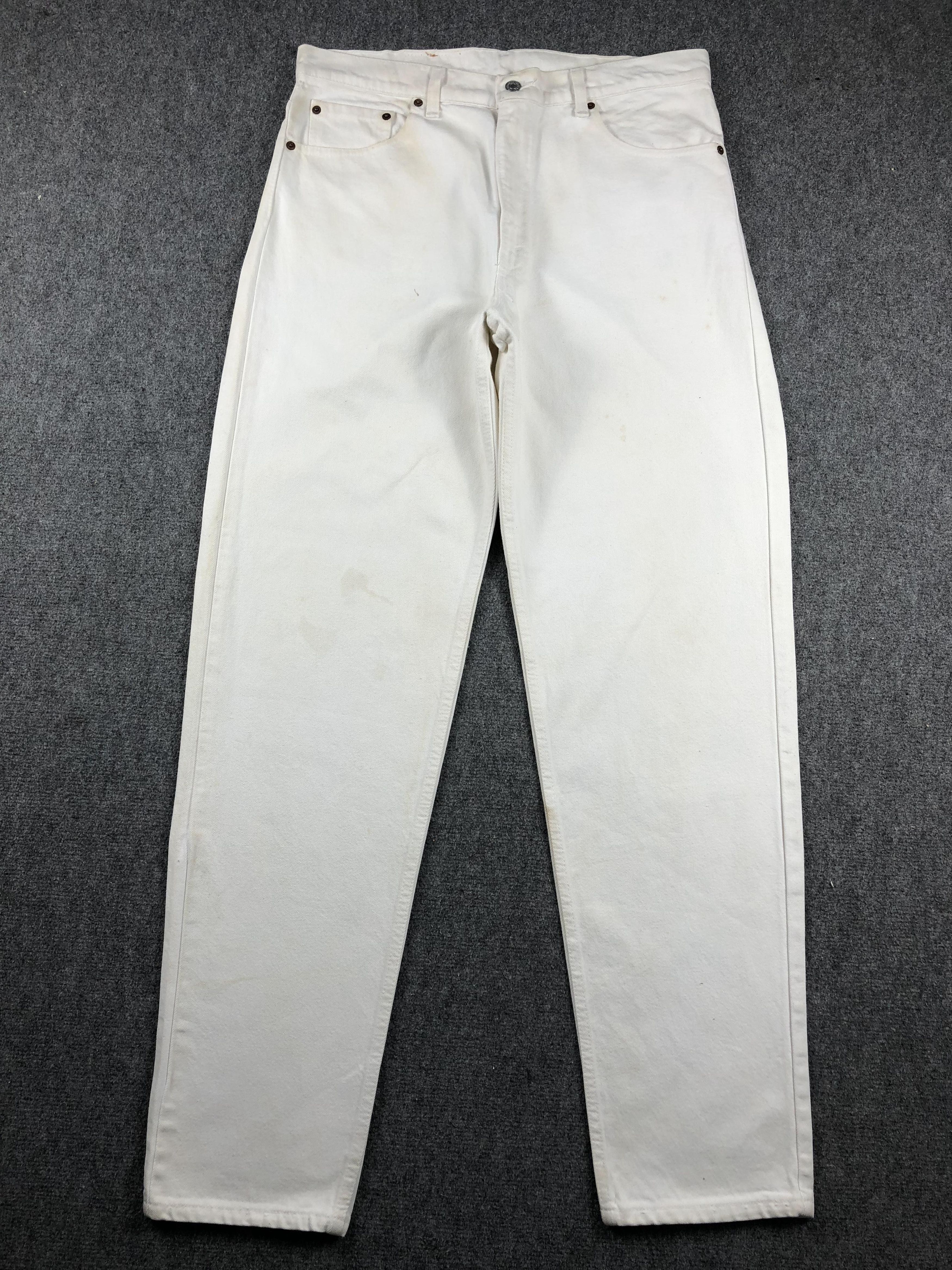 Levi's Vintage 90s Levis 550 Dirty White Colour Jeans DP2389 Size US 36 / EU 52 - 1 Thumbnail