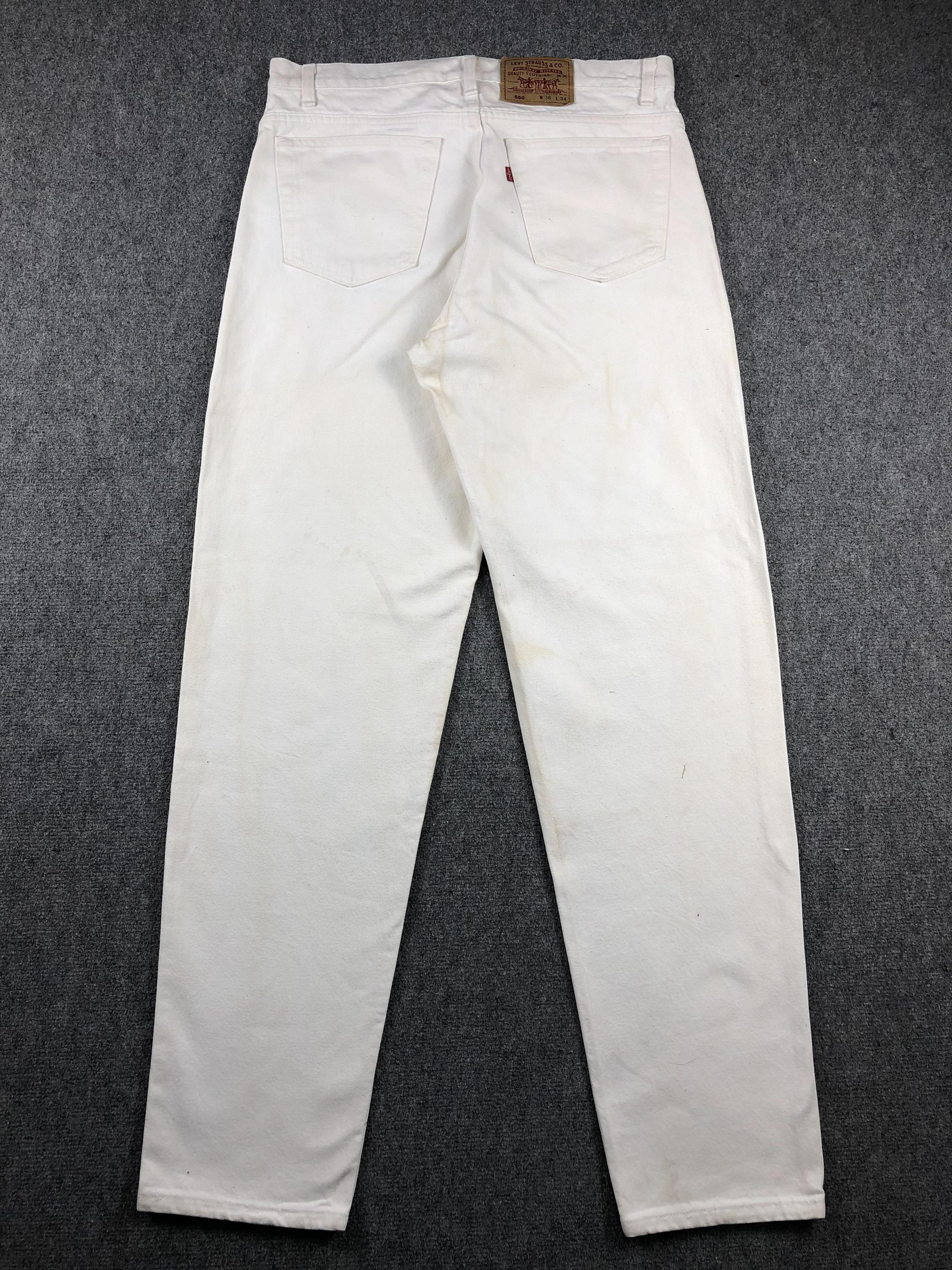 Levi's Vintage 90s Levis 550 Dirty White Colour Jeans DP2389 Size US 36 / EU 52 - 3 Thumbnail
