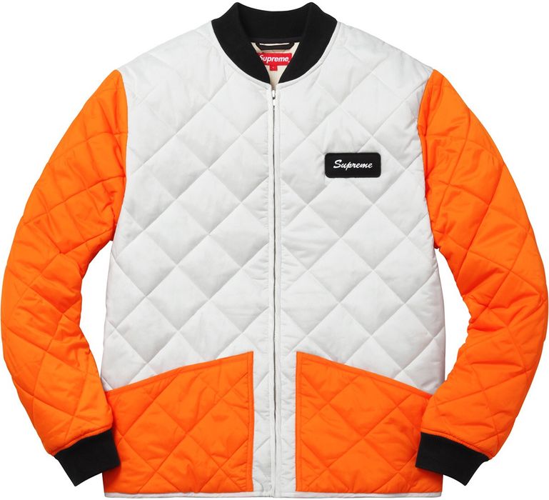 Supreme FW16 / Supreme Color Blocked Quilted Jacket Orange | Grailed