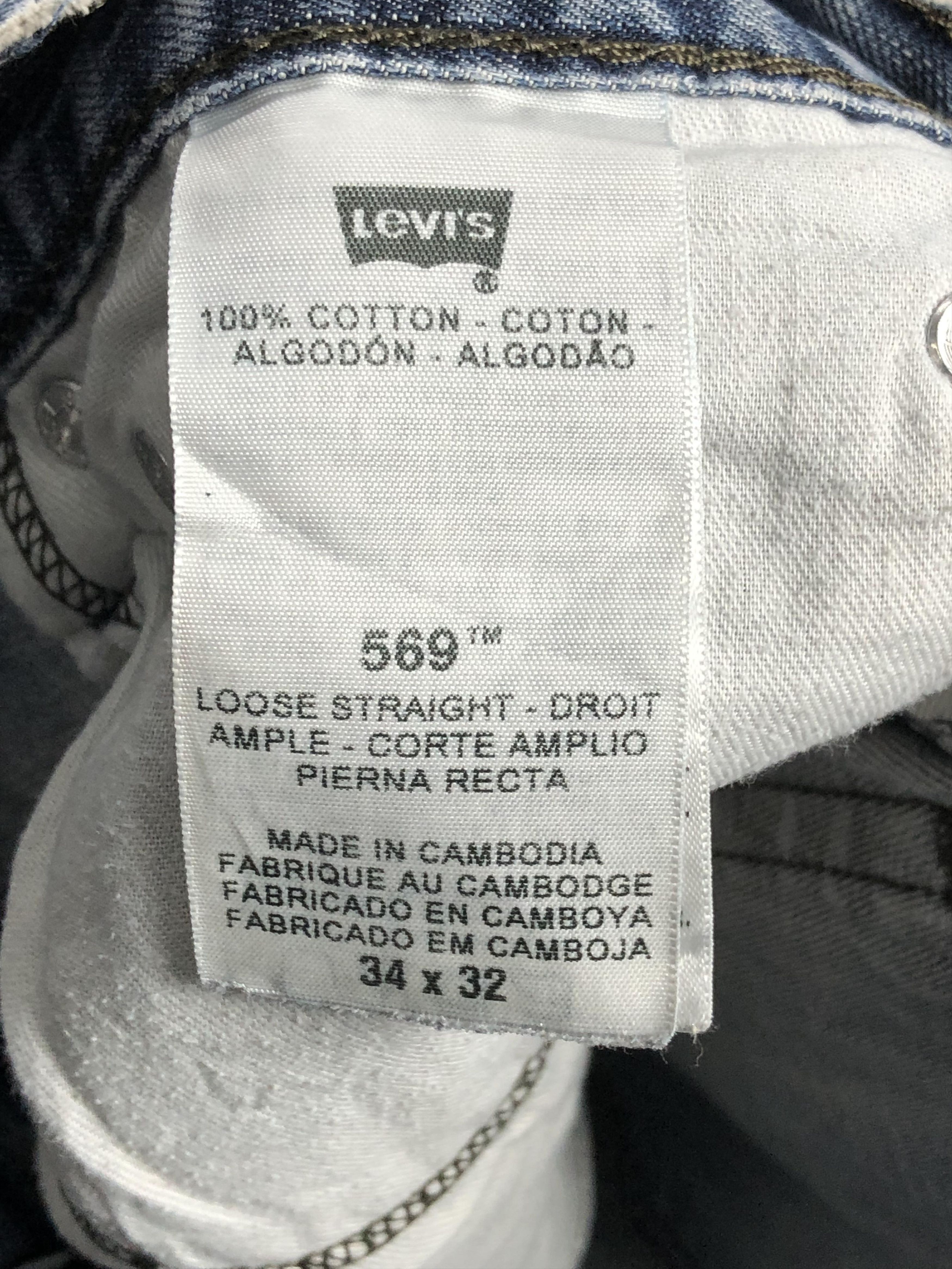 Levi's Vintage Distressed Levis 569 Baggy Faded Blue Jeans DP2390 Size US 36 / EU 52 - 6 Thumbnail