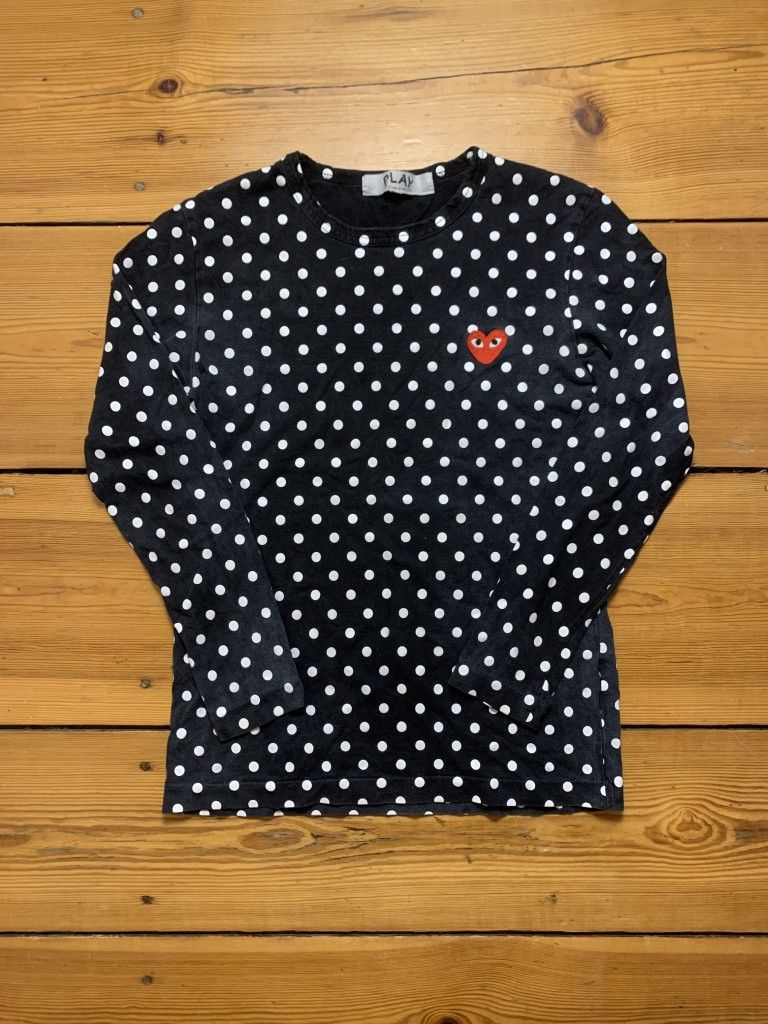 Comme des Garcons × Comme des Garcons PLAY Comme Des Garcon PLAY Black with White Dots Longsleeve Shirt Size US S / EU 44-46 / 1 - 1 Thumbnail