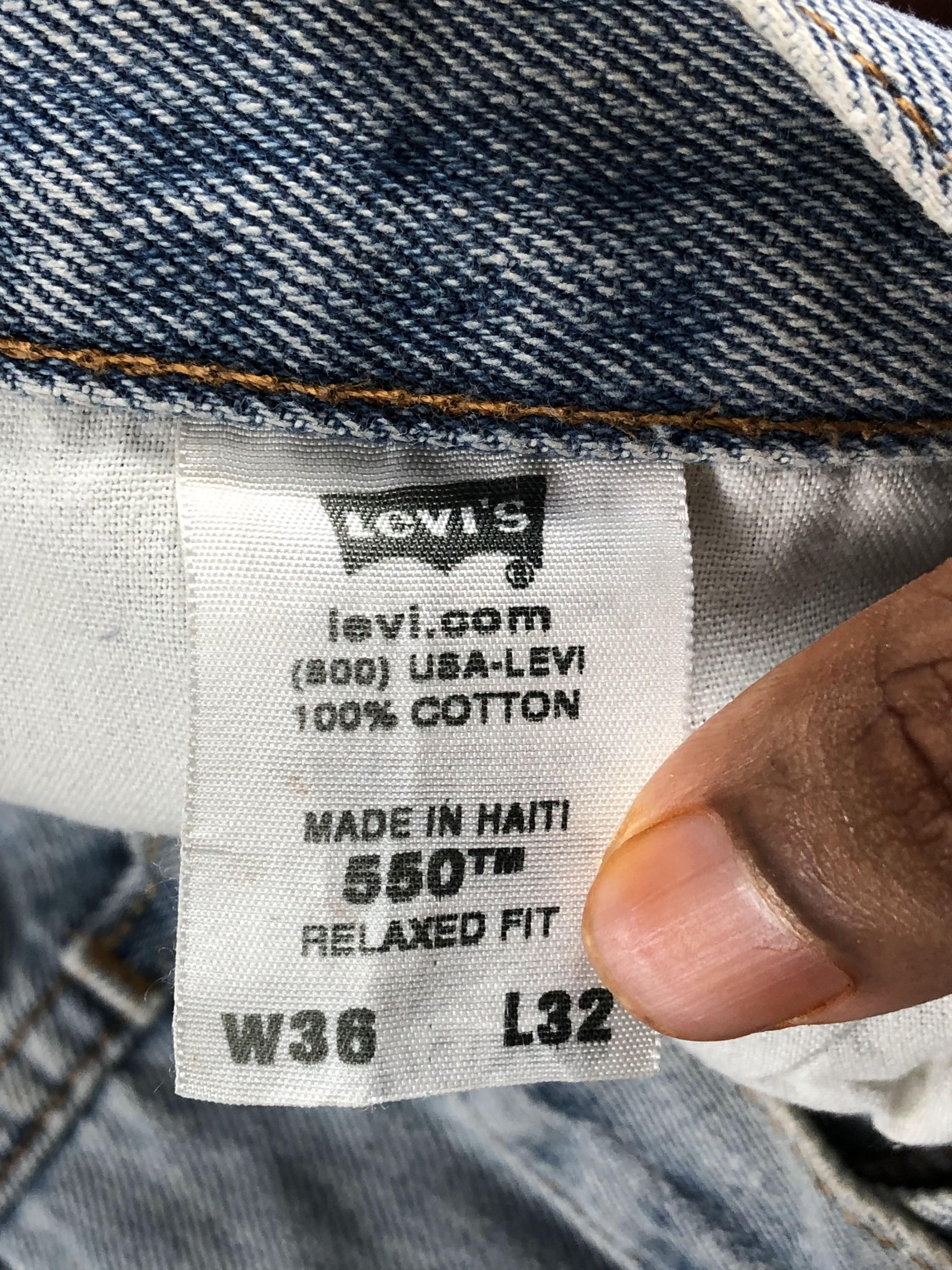 Levi's Vintage Distressed Levis 550 Faded Blue Jeans DP2388 Size US 35 - 6 Thumbnail