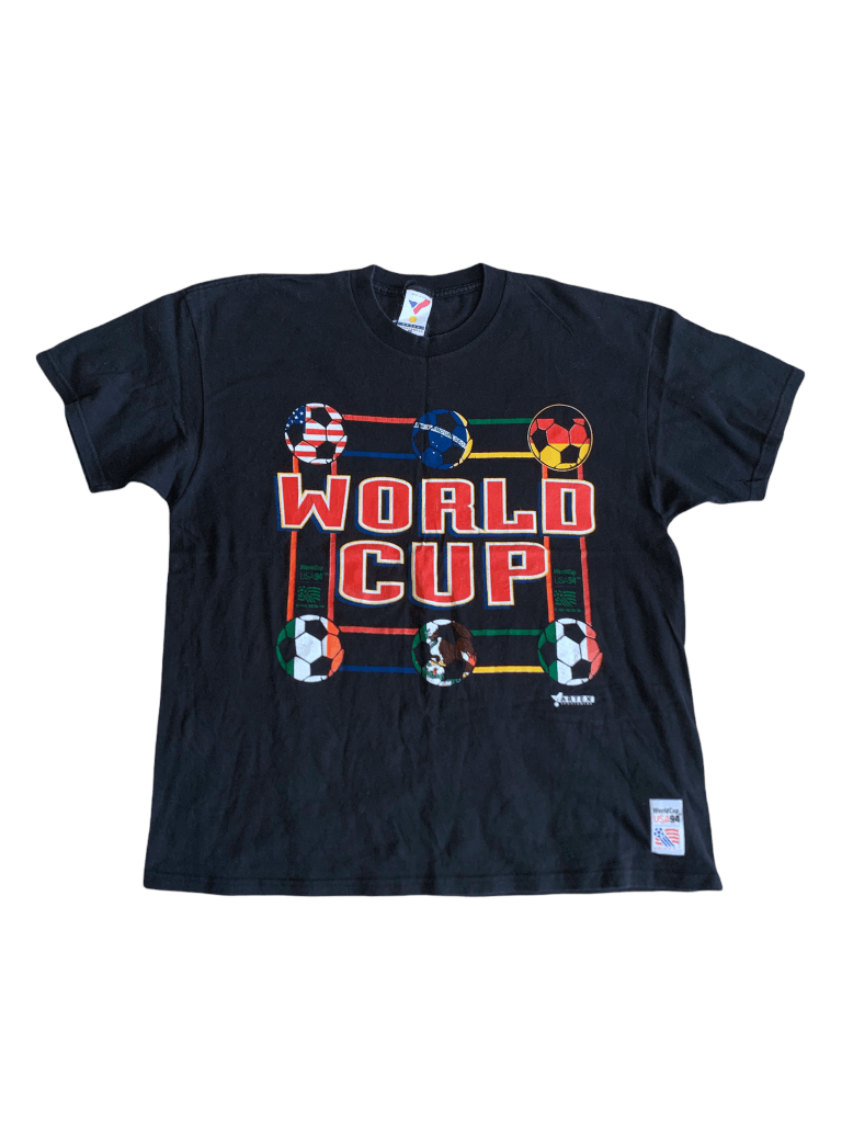 Vintage Vintage 90s World Cup 94 USA Logo Tee Shirt Single Stitch Size US XL / EU 56 / 4 - 1 Thumbnail