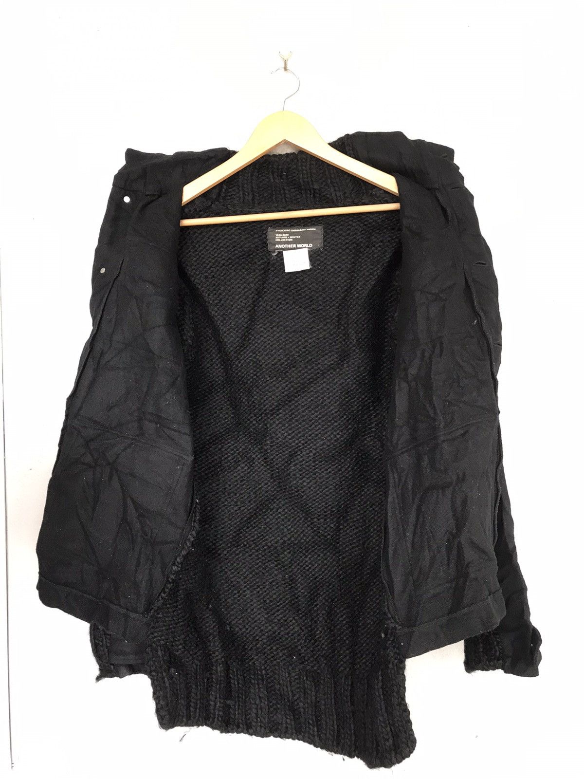 Japanese Brand × Ryuichiro Shimazaki A/W1999-2000 Ryuichiro Shimazaki homme Half Wool Knit Jacket Size US S / EU 44-46 / 1 - 12 Thumbnail