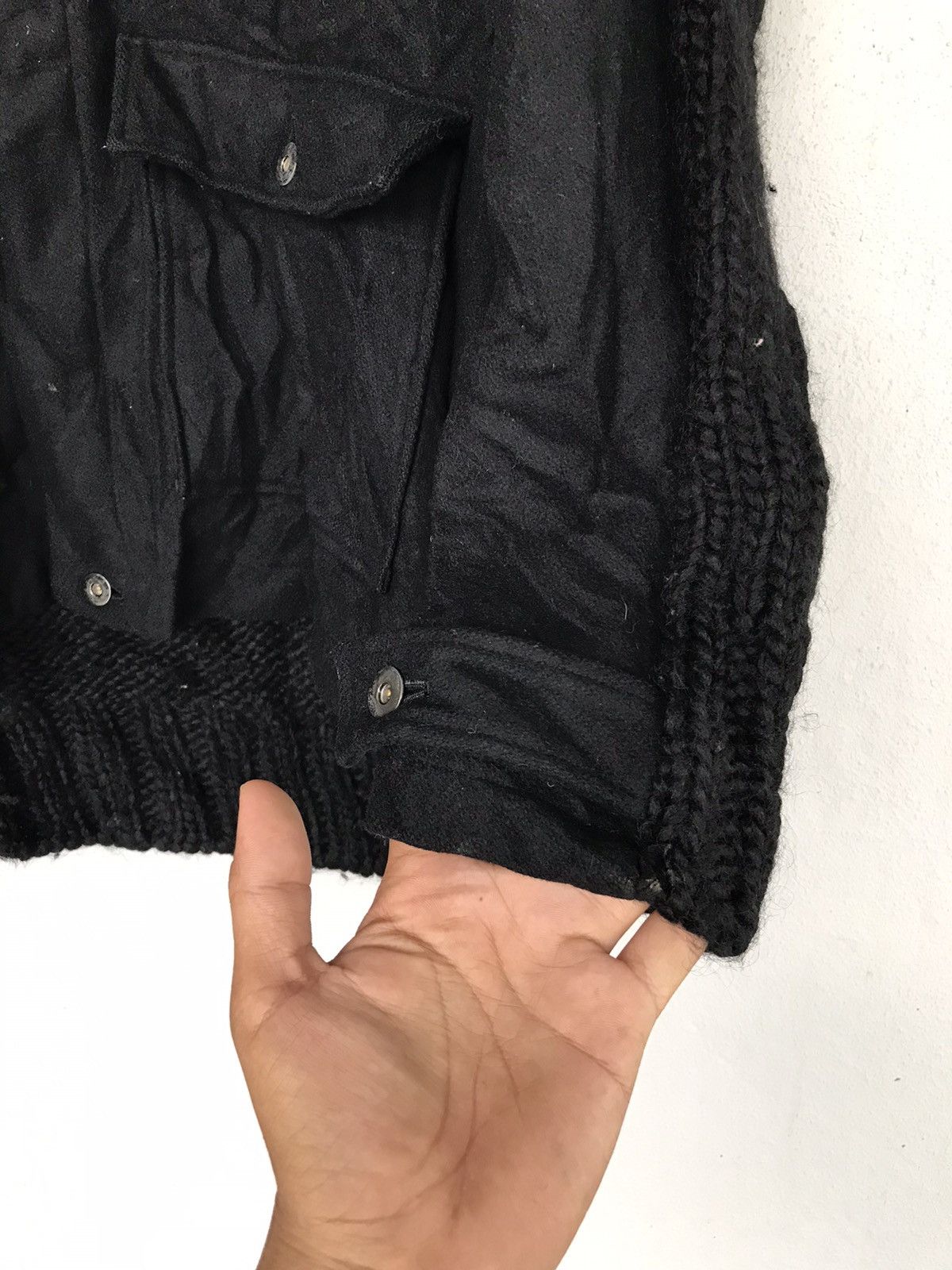 Japanese Brand × Ryuichiro Shimazaki A/W1999-2000 Ryuichiro Shimazaki homme Half Wool Knit Jacket Size US S / EU 44-46 / 1 - 7 Thumbnail