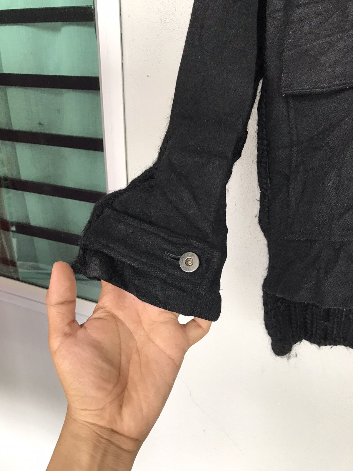 Japanese Brand × Ryuichiro Shimazaki A/W1999-2000 Ryuichiro Shimazaki homme Half Wool Knit Jacket Size US S / EU 44-46 / 1 - 4 Thumbnail