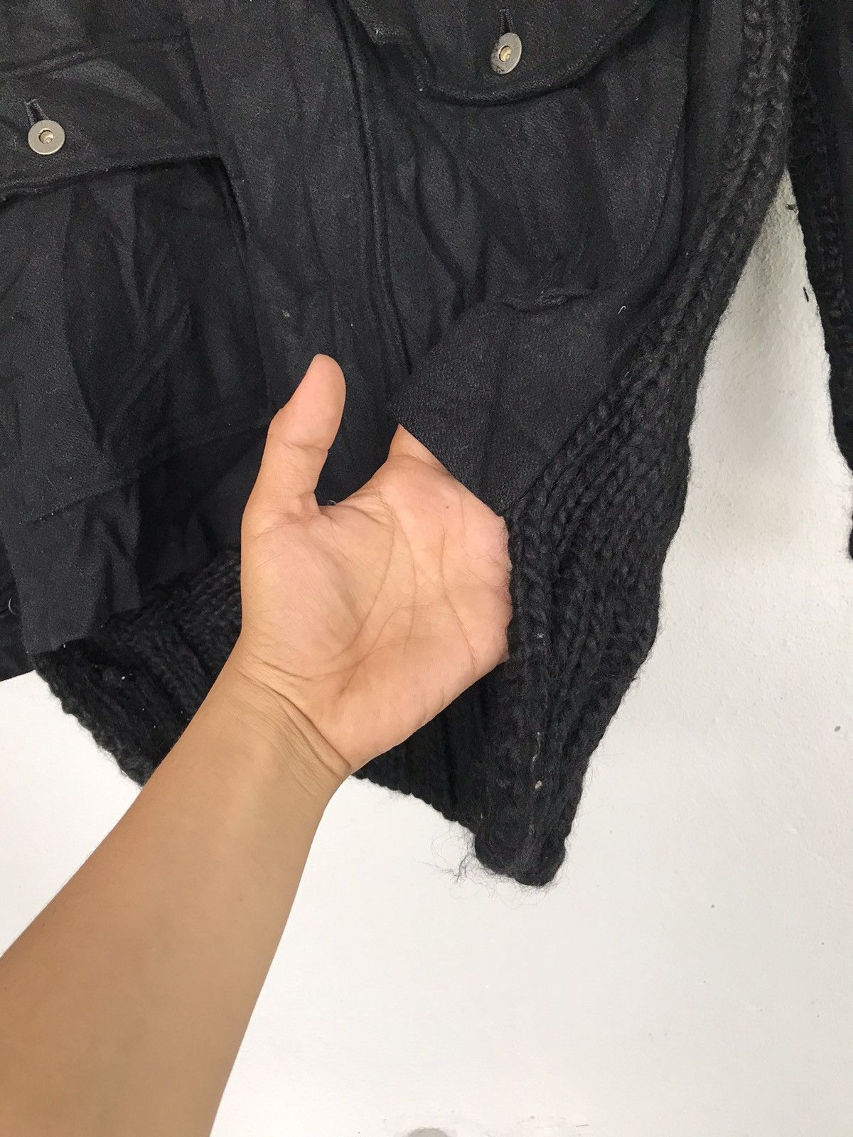 Japanese Brand × Ryuichiro Shimazaki A/W1999-2000 Ryuichiro Shimazaki homme Half Wool Knit Jacket Size US S / EU 44-46 / 1 - 8 Thumbnail