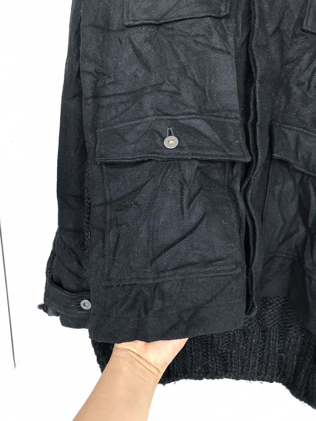 Japanese Brand × Ryuichiro Shimazaki A/W1999-2000 Ryuichiro Shimazaki homme Half Wool Knit Jacket Size US S / EU 44-46 / 1 - 3 Thumbnail