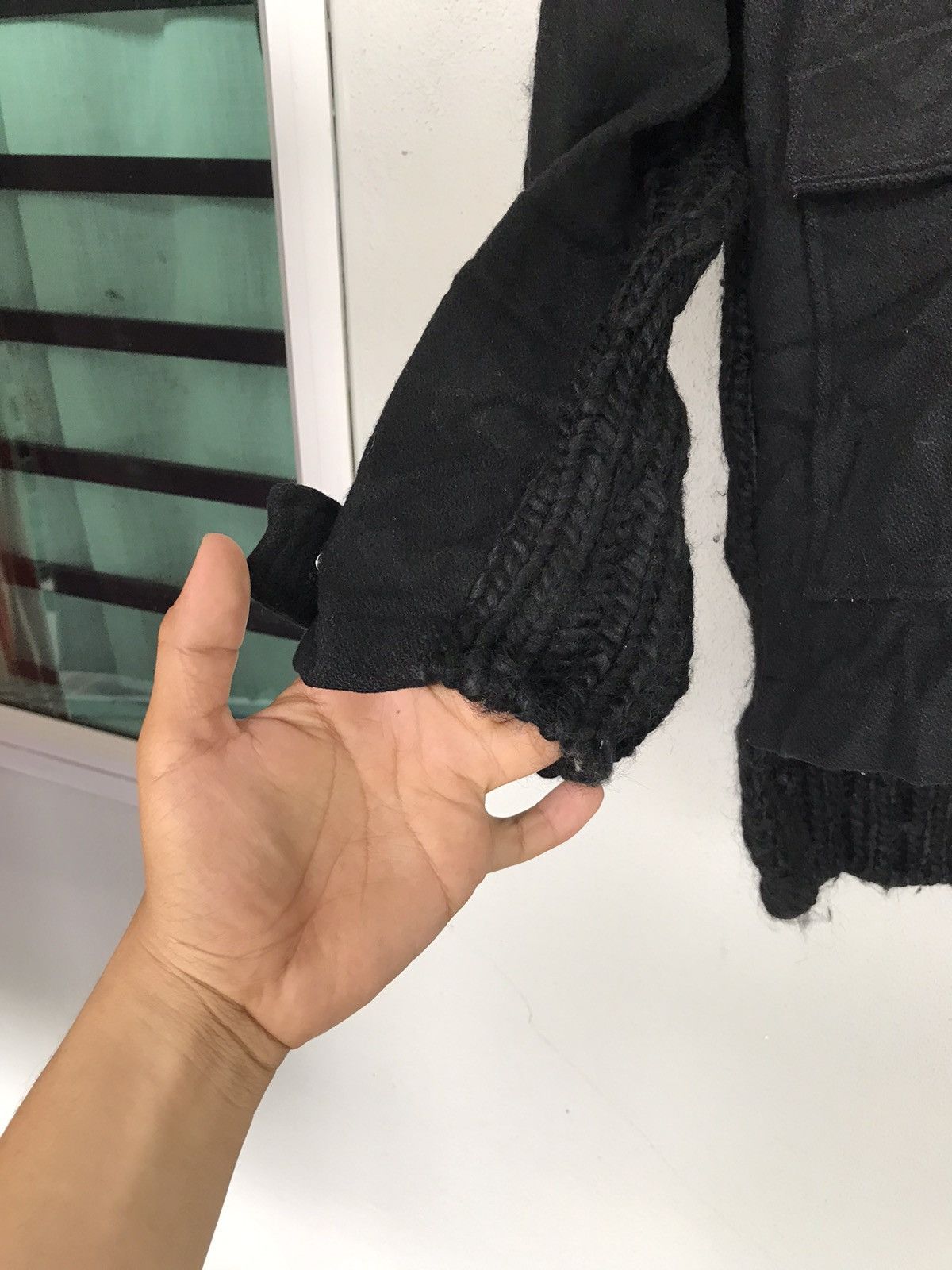Japanese Brand × Ryuichiro Shimazaki A/W1999-2000 Ryuichiro Shimazaki homme Half Wool Knit Jacket Size US S / EU 44-46 / 1 - 5 Thumbnail