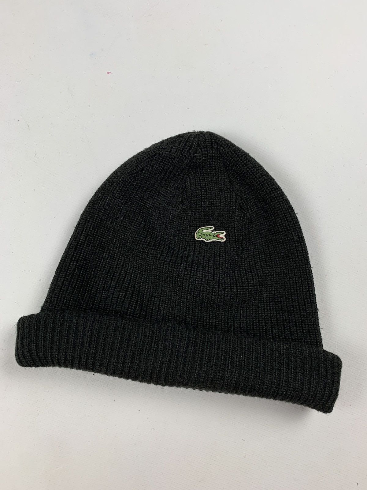 Lacoste 90s Vintage Lacoste Beanie Hat Made In France Wool Knit Size ONE SIZE - 1 Thumbnail