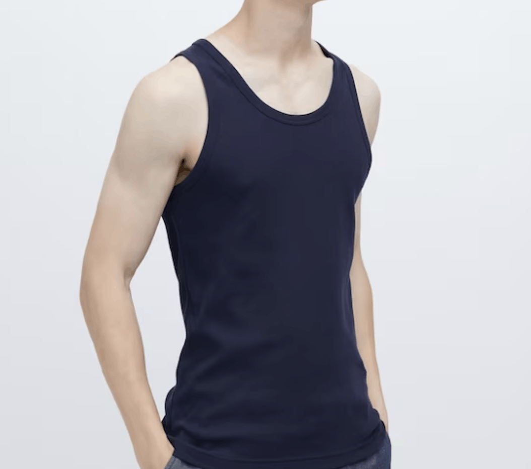 Uniqlo Rib Knit fitted mens tank top Sleeveless tee shirt black Size US S / EU 44-46 / 1 - 3 Thumbnail