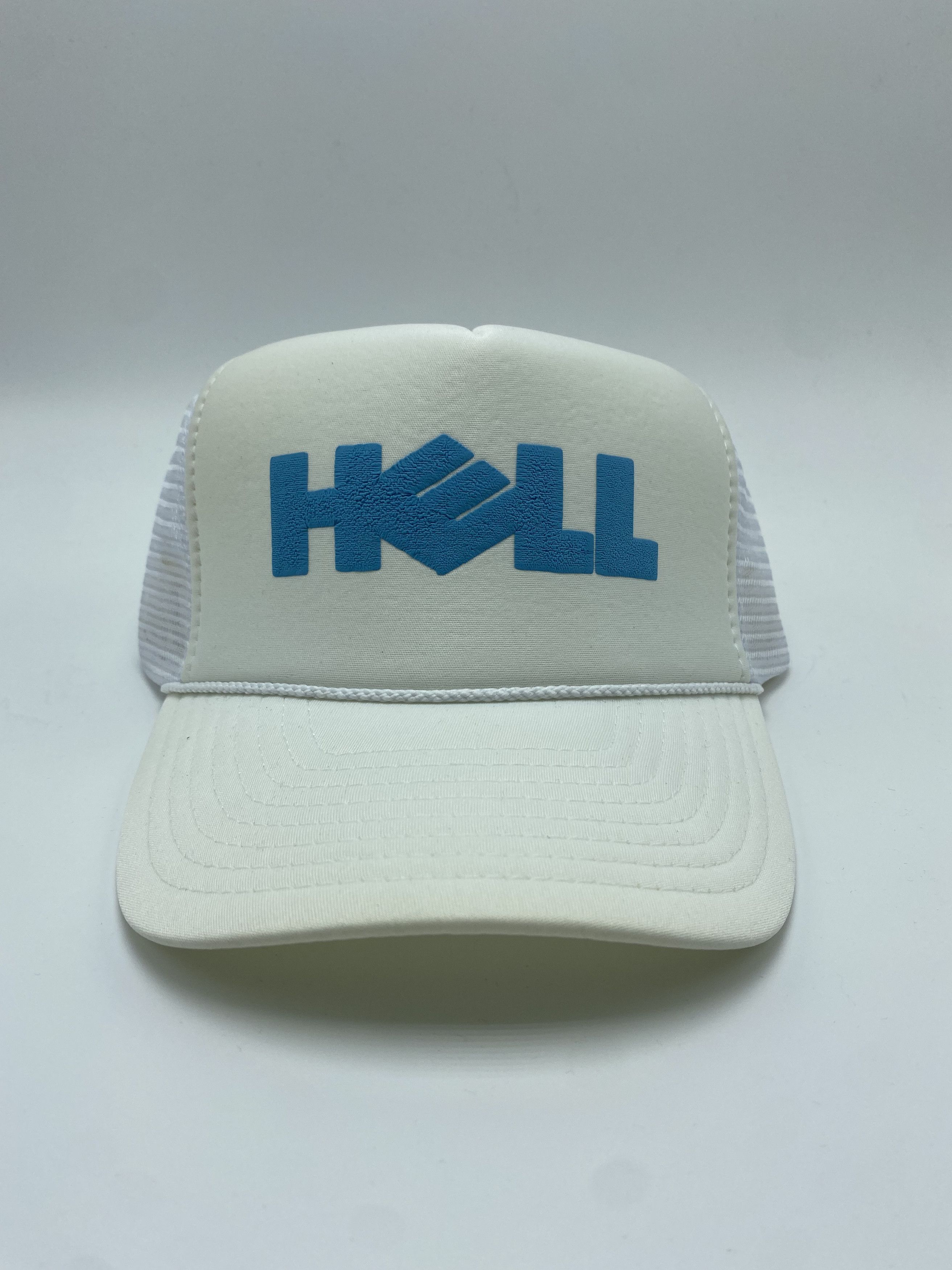 Custom hell puff print trucker | Grailed