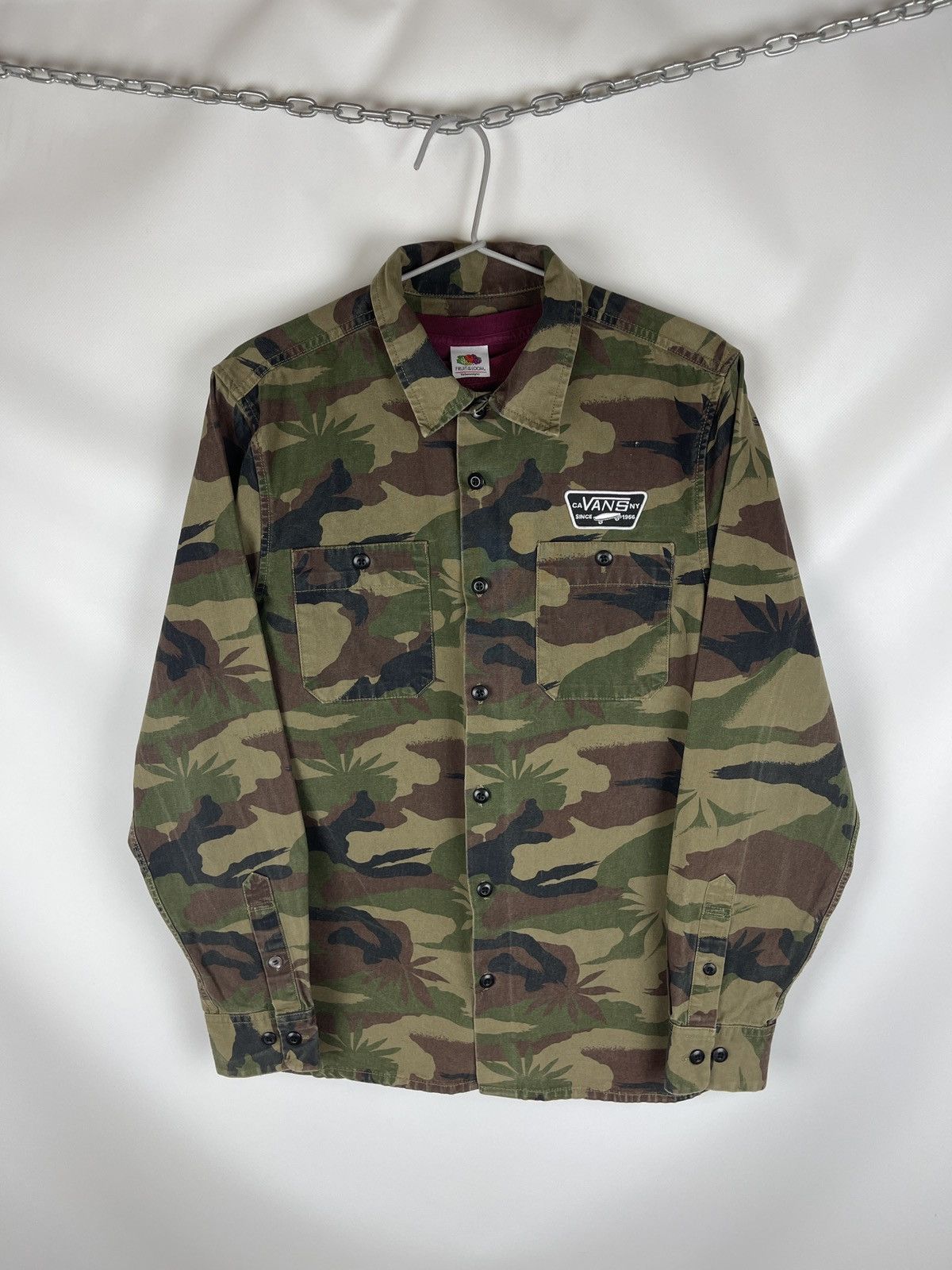 Vans Vans camouflage camo long sleeve shirt overshirt jacket Size US S / EU 44-46 / 1 - 15 Thumbnail