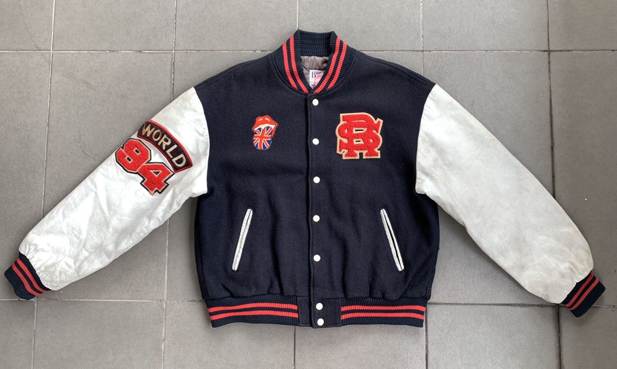 Brockum Rare VTG Rolling Stone varsity leather jacket Size US L / EU 52-54 / 3 - 1 Thumbnail
