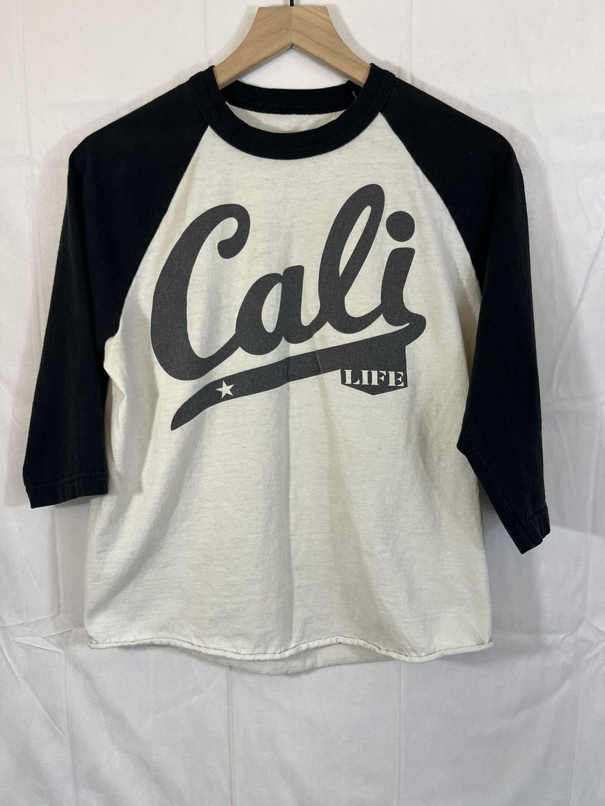 Vintage Cali Life Faded Half Sleeve Baseball Cropped Tee Size US M / EU 48-50 / 2 - 2 Thumbnail