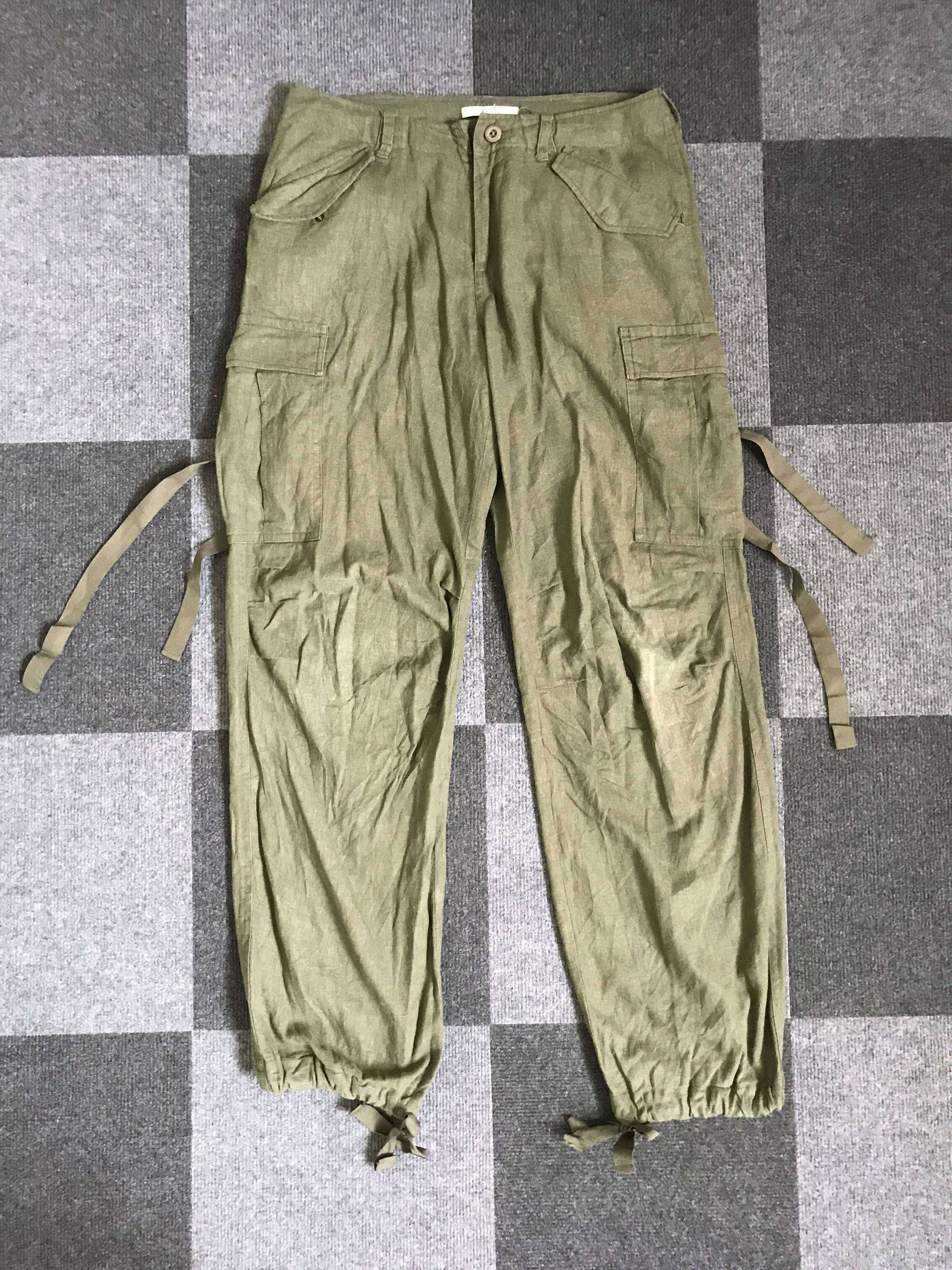 Japanese Brand × STUDIOUS CP191 STUDIOUS Japan Linen Military Cargo Pant Size US 31 - 4 Thumbnail