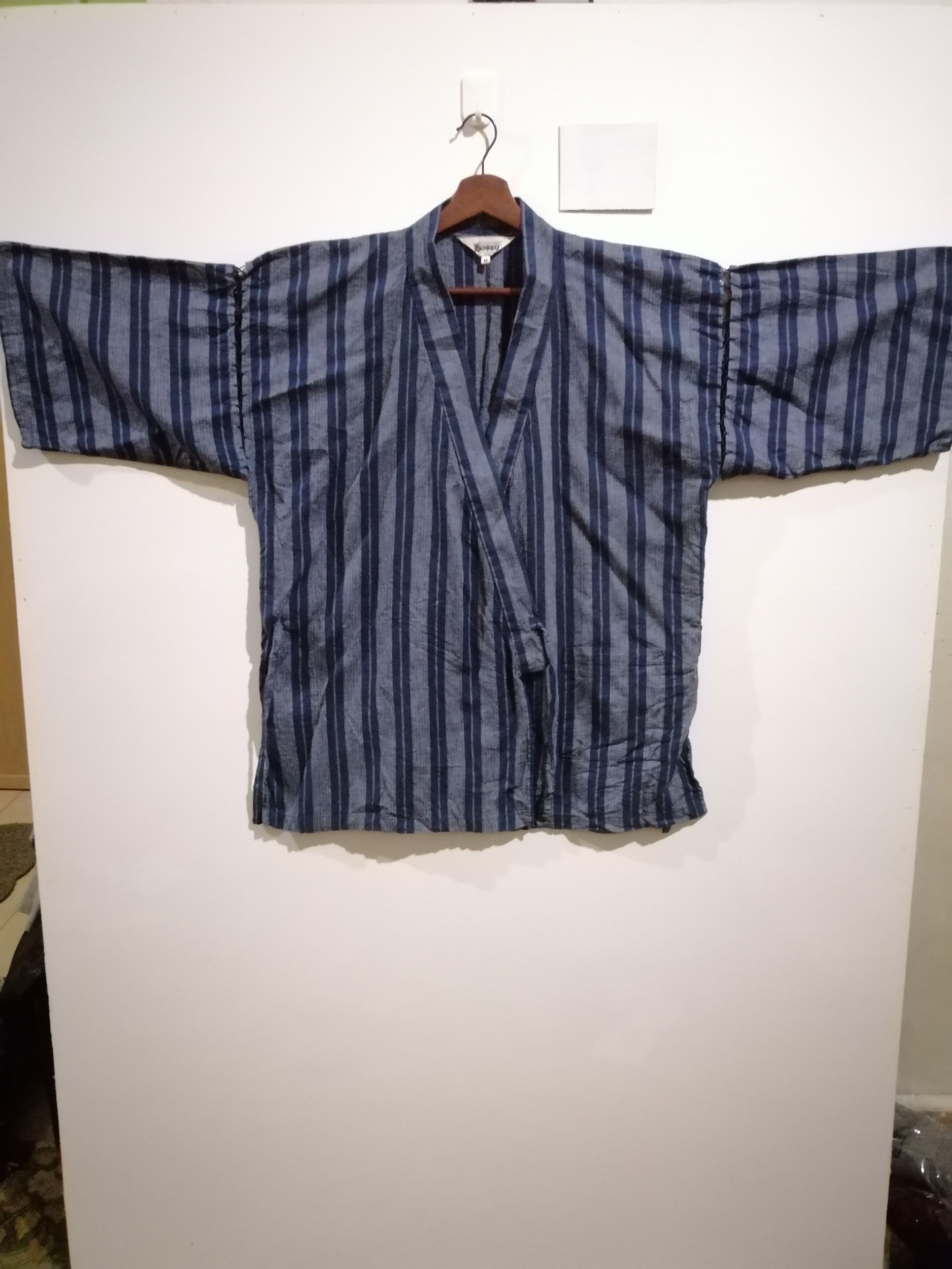 Japanese Brand × Vintage Kimono cardigan jacket stripe japanese gift j2 Size US M / EU 48-50 / 2 - 1 Thumbnail