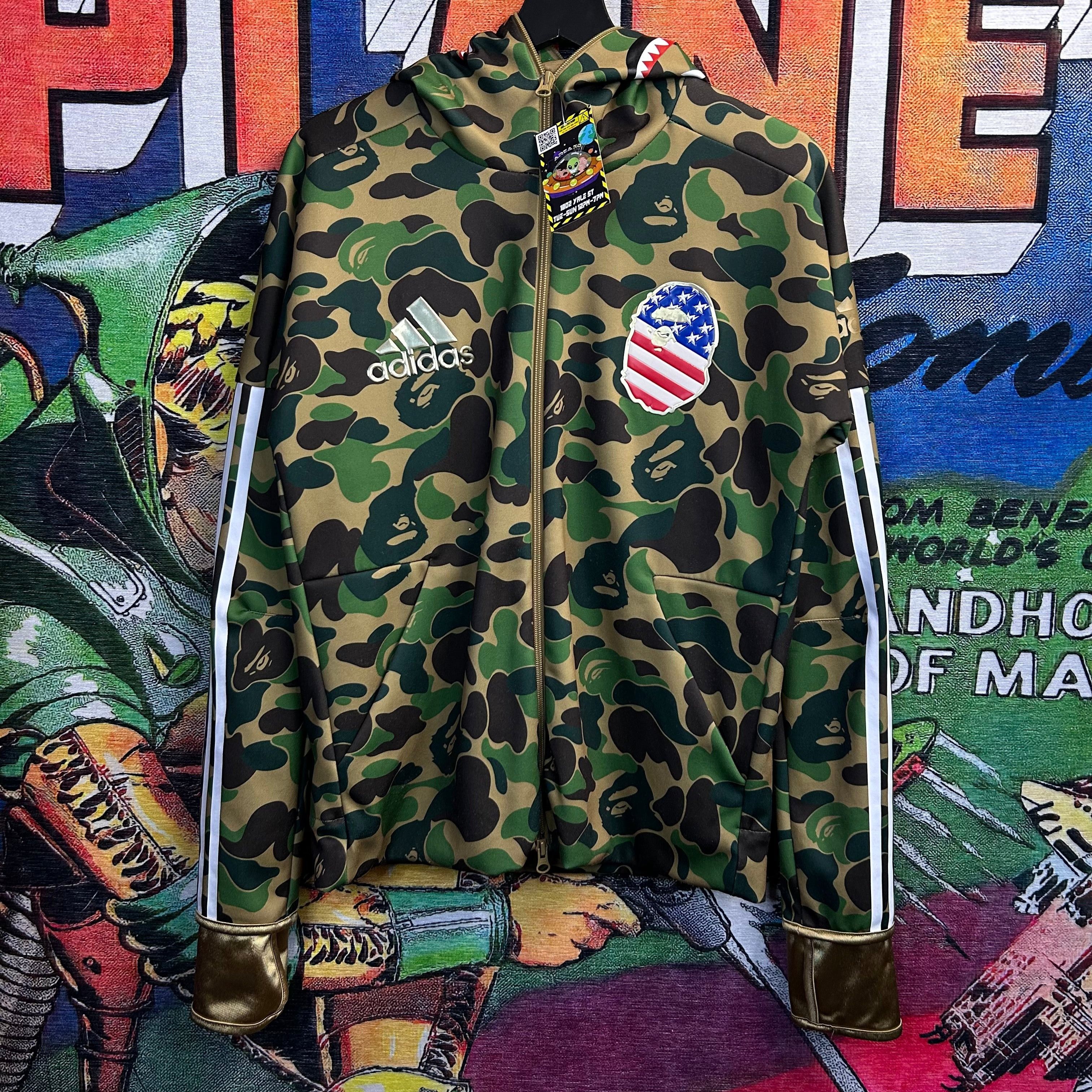 アベイジングエイプ✖️adidas SHARK HOODIE BA 迷彩 Lサイズ A BATHING APE アベイシングエイプ BAPE COLOR CAMO SEPARATE